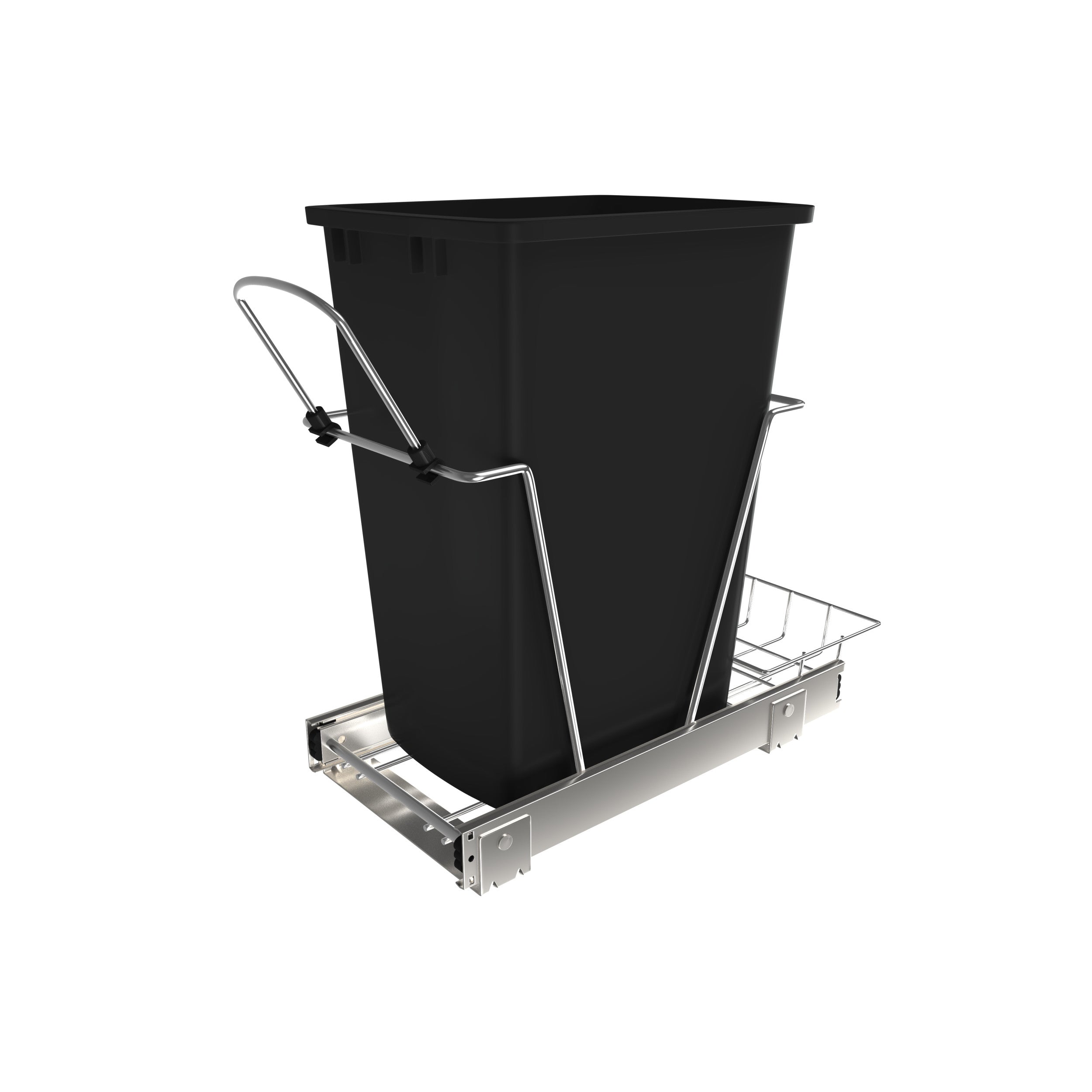 35 Qrt Pull-Out Waste Container Black  10.63 in (270 mm) W x 22 in (559 mm) D x 19.25 in (489 mm) H