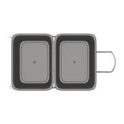Double 35 Qrt Pull-Out Waste Containers Metallic Silver  14.38 in (365 mm) W x 22 in (559 mm) D x 19.25 in (489 mm) H