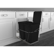 Double 35 Qrt Pull-Out Waste Containers Black  14.38 in (365 mm) W x 22 in (559 mm) D x 19.25 in (489 mm) H
