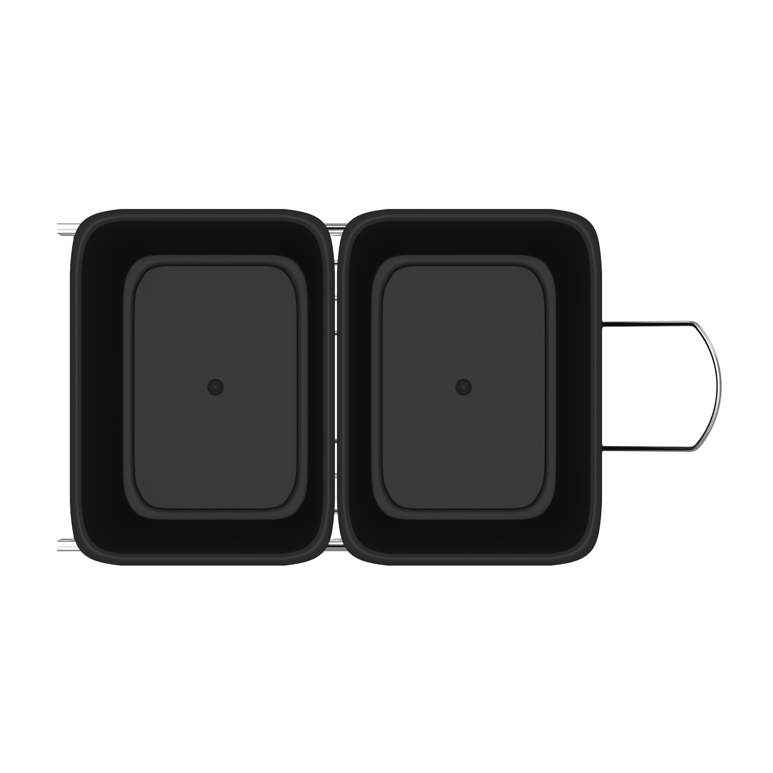 Double 35 Qrt Pull-Out Waste Containers Black  14.38 in (365 mm) W x 22 in (559 mm) D x 19.25 in (489 mm) H