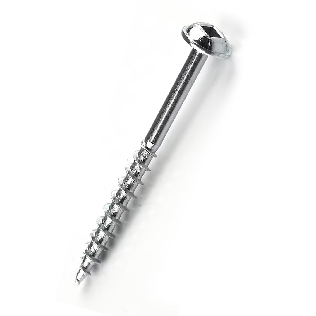 WOOD SCREWS IMEX SQUARE ROUND WASHER WITH NIBS #8 2" TYPE 17 COARSE ZINC 500 BOX