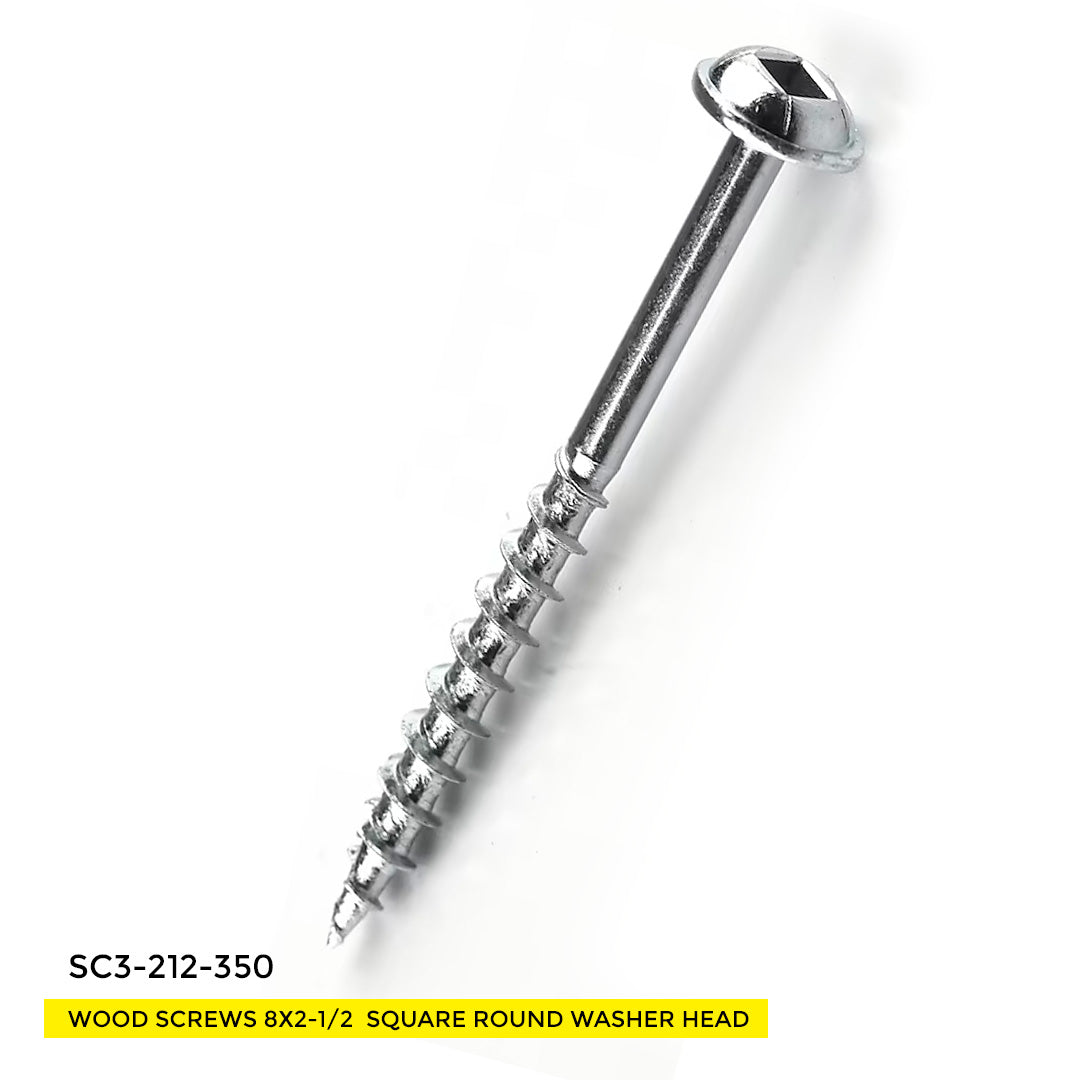 WOOD SCREWS IMEX SQUARE ROUND WASHER WITH NIBS #8 2-1/2" TYPE 17 COARSE ZINC 350 BOX