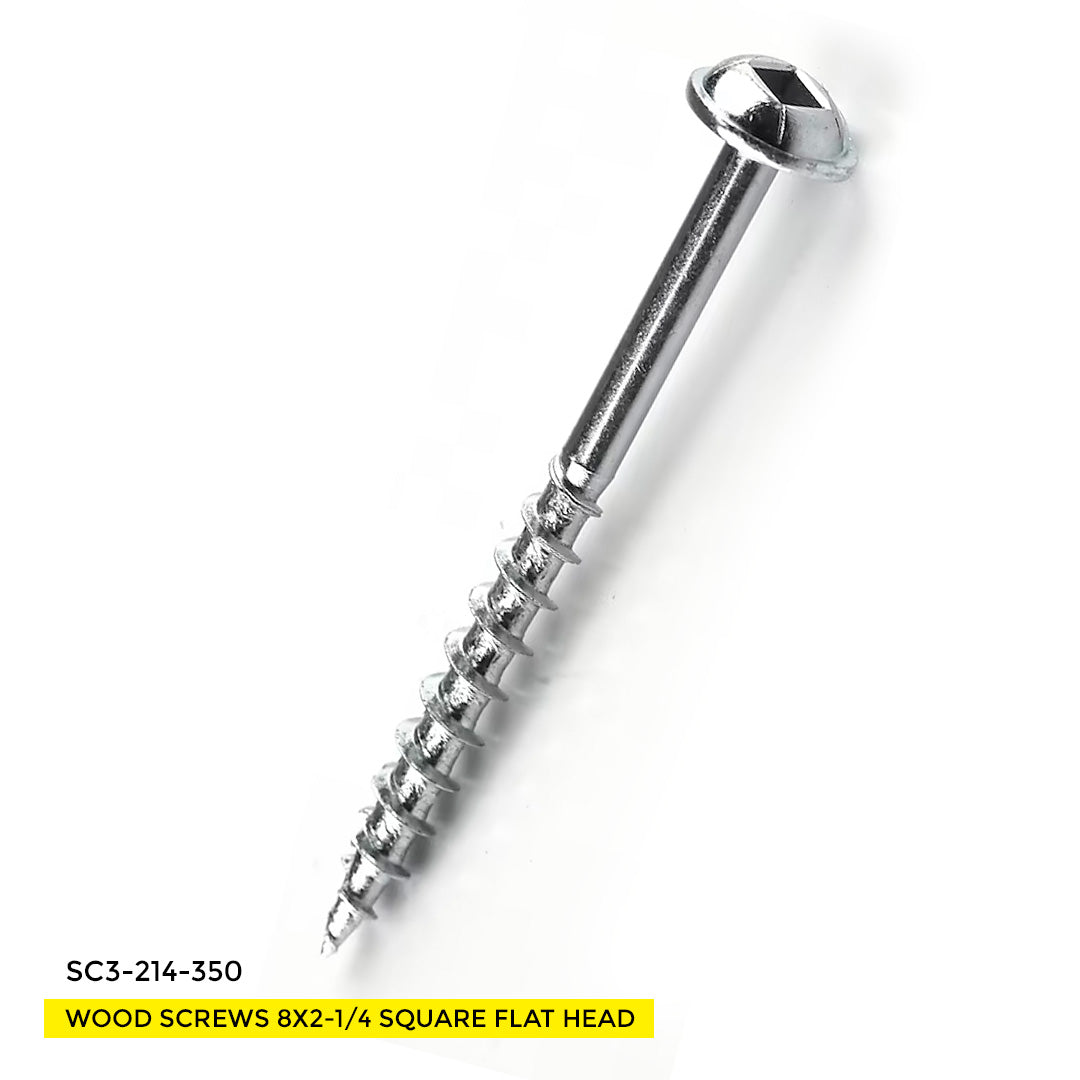 WOOD SCREWS IMEX SQUARE ROUND WASHER WITH NIBS #8 2-1/4" TYPE 17 COARSE ZINC 350 BOX