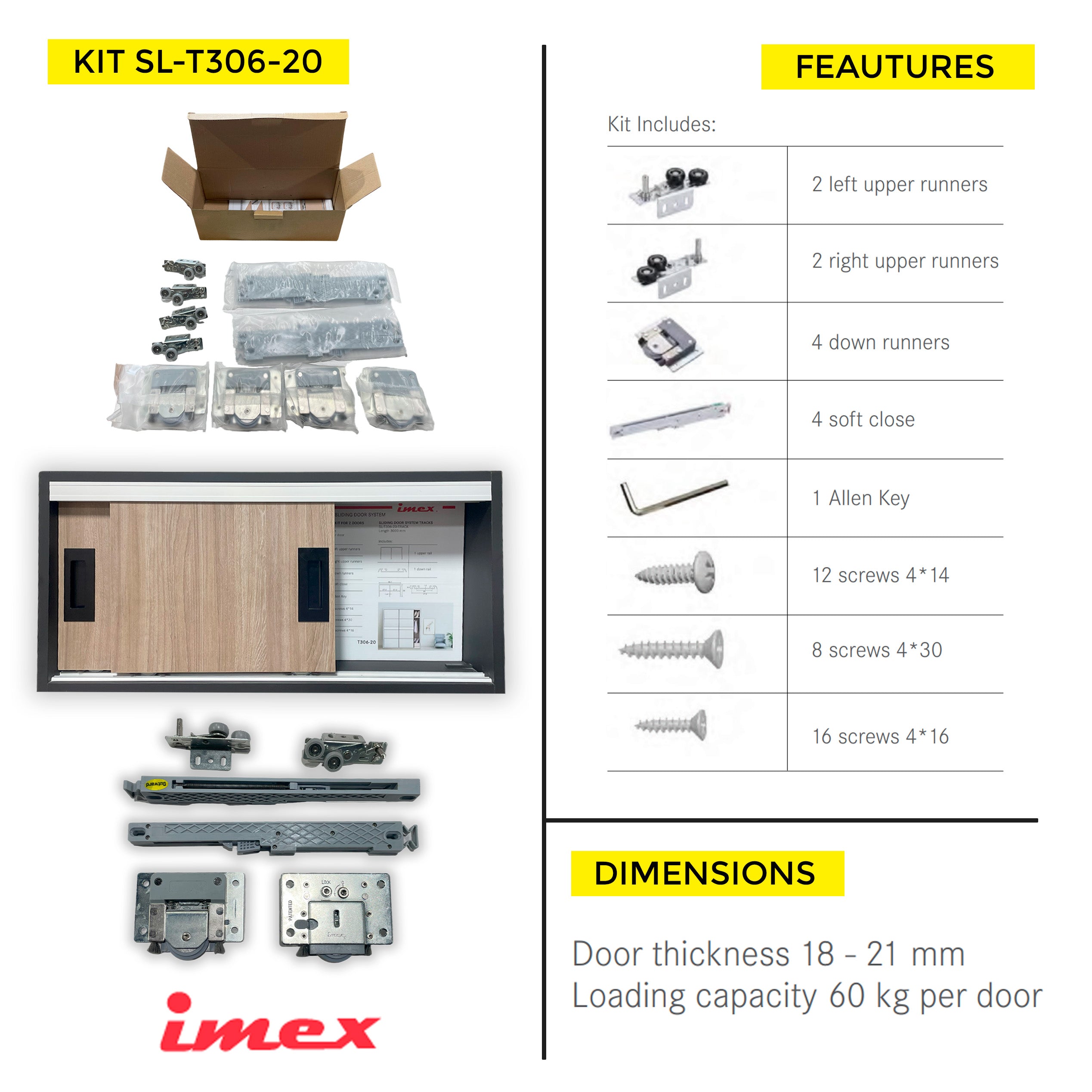 SLIDING DOOR SYSTEM TRACKS 3M