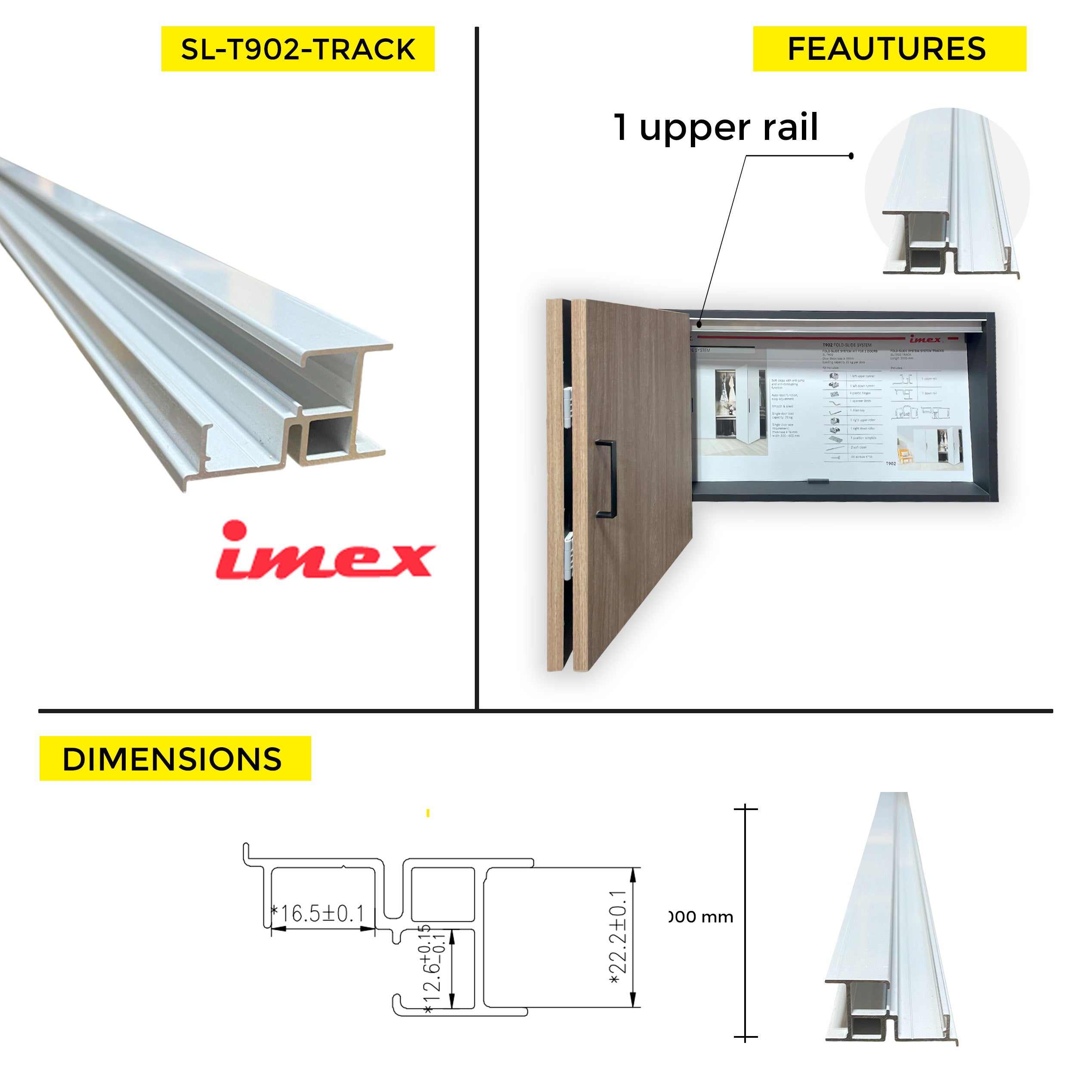 FOLD-SLIDE SYSTEM SYSTEM TRACKS 3M