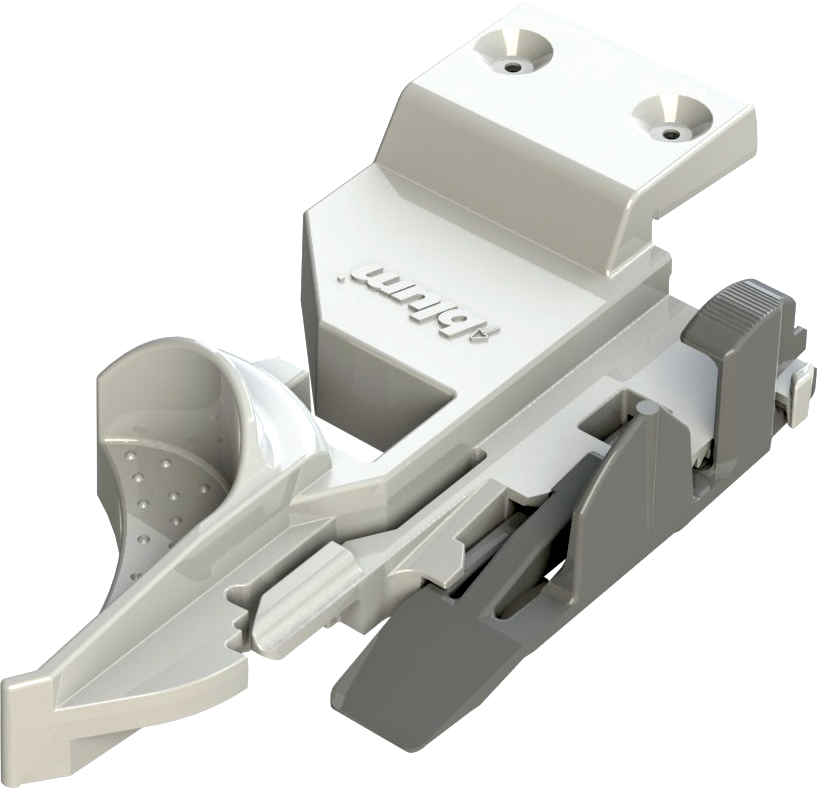Locking device for TANDEM plus BLUMOTION 563/9 drawer runners Narrow (Left) Orange