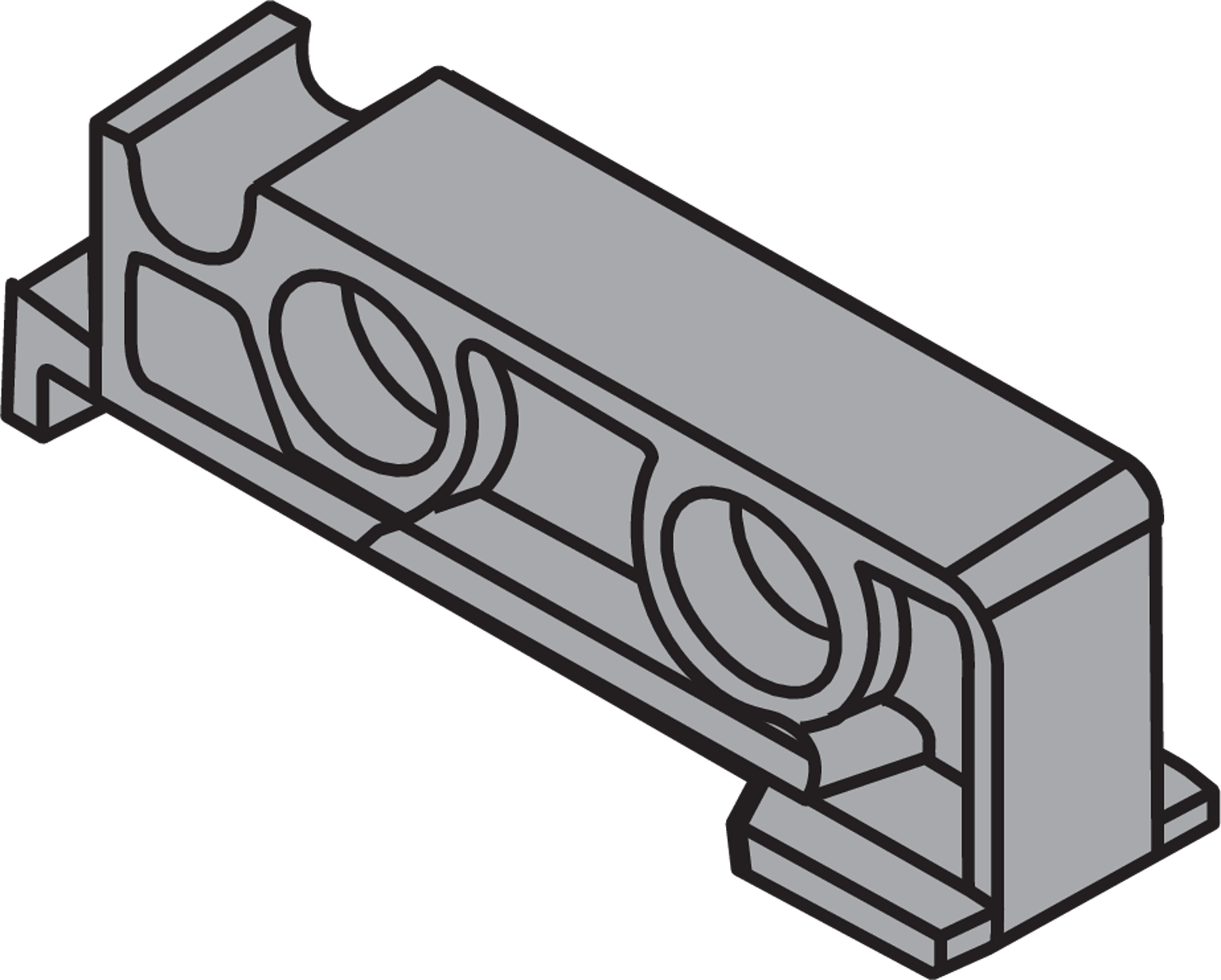 Rear mounting block for pull-out shelves for TANDEM drawer runners Natural Color