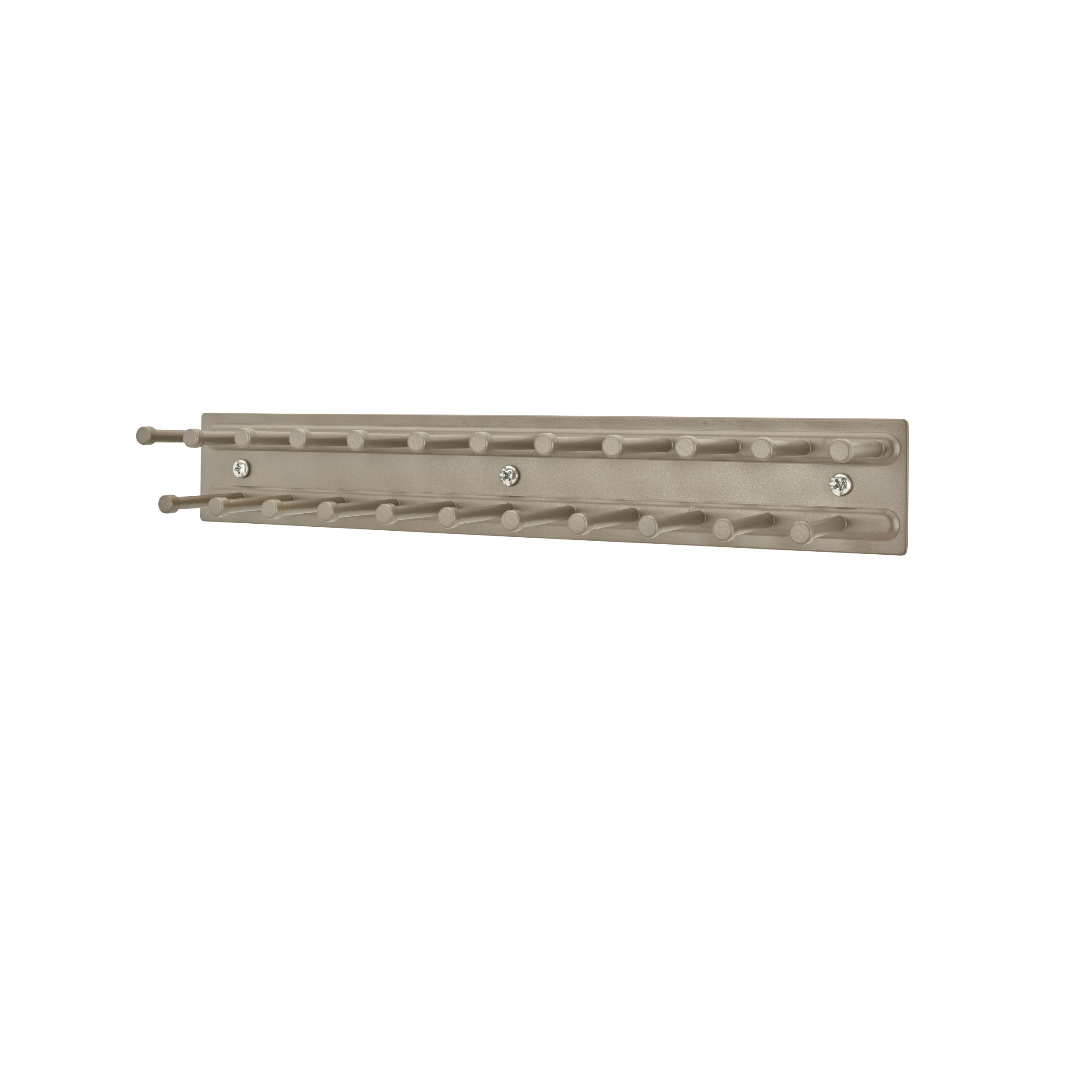 12 in Satin Nickel Static Tie Rack Satin Nickel  1.88 in (48 mm) W x 11.75 in (298 mm) D x 1.75 in (44 mm) H