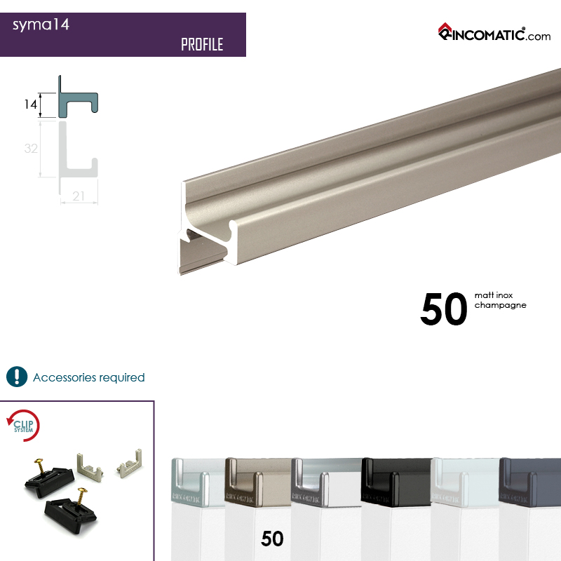 Syma14 Profile Handle Matt Inox Champagne 2670 mm (105 1/8 inches)