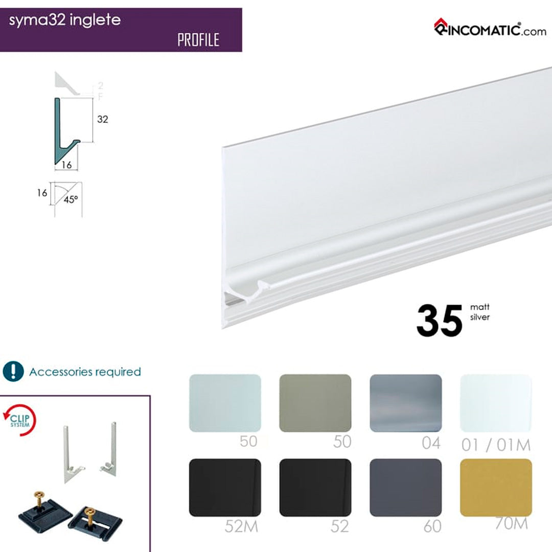 SYMAG 32 Profile Handle - Matt White - 2670 mm (105 1/8 inches)