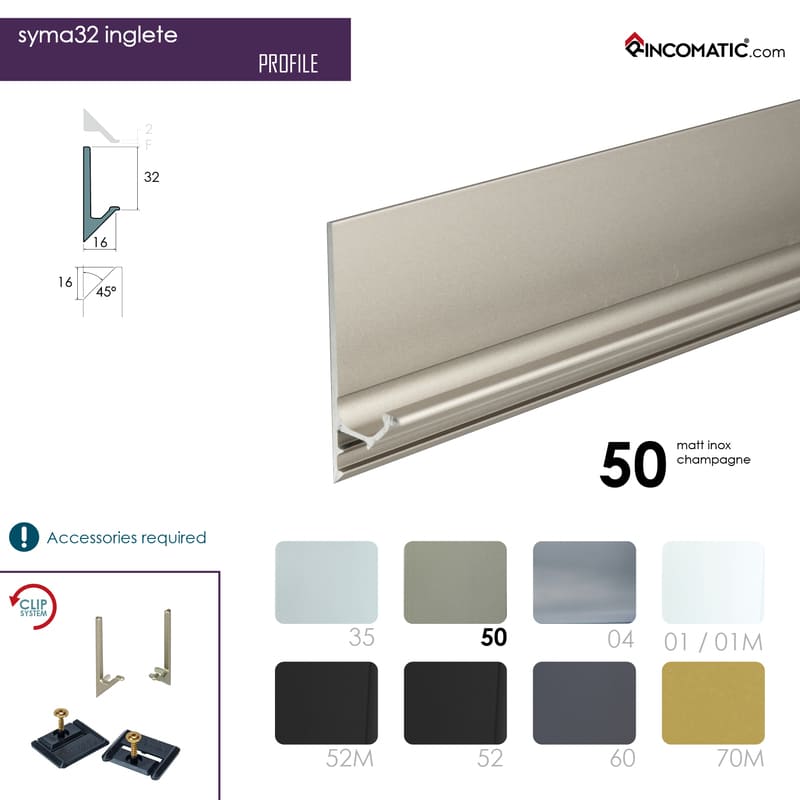 SYMAG 32 Profile Handle - Matt Inox Champagne - 2670 mm (105 1/8 inches)