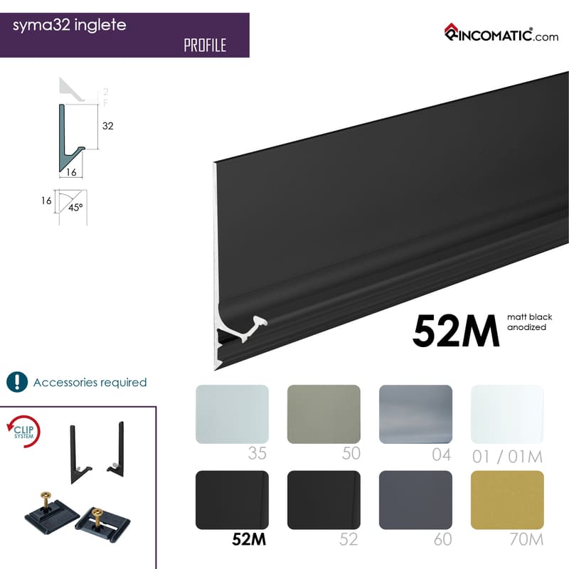 SYMAG 32 Profile Handle - Matt Black anod. - 2670 mm (105 1/8 inches)