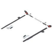 MERIVOBOX lateral stabilizer set, NL=650 mm, CW=1400 mm, full ext., for cutting to size