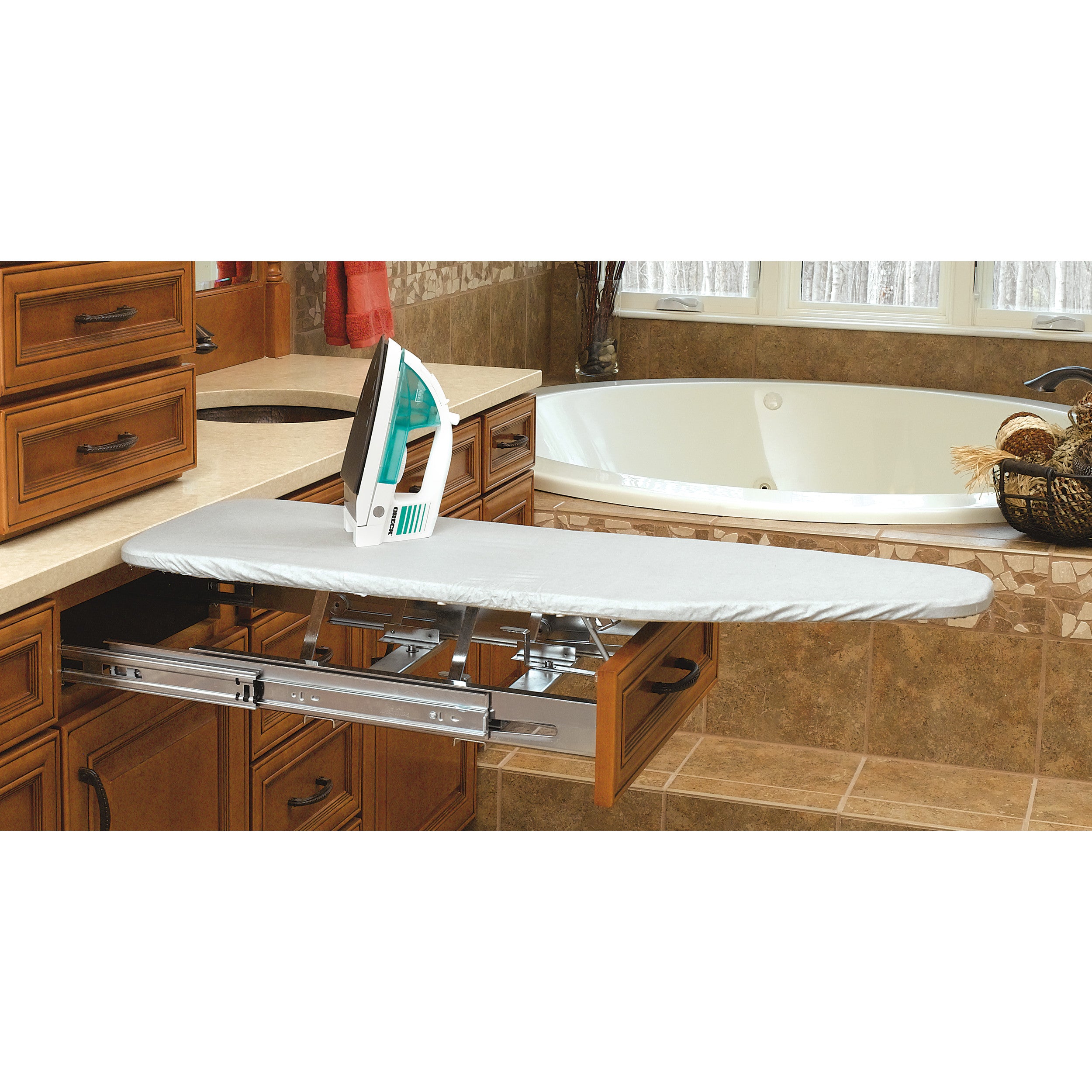 Vanity Pullout Ironing Board Gray  14.25 in (362 mm) W x 19.81 in (503 mm) D x 4 in (102 mm) H