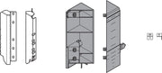 TANDEMBOX SPACE CORNER - fixing bracket sets for wood back Ident D Height Nickel