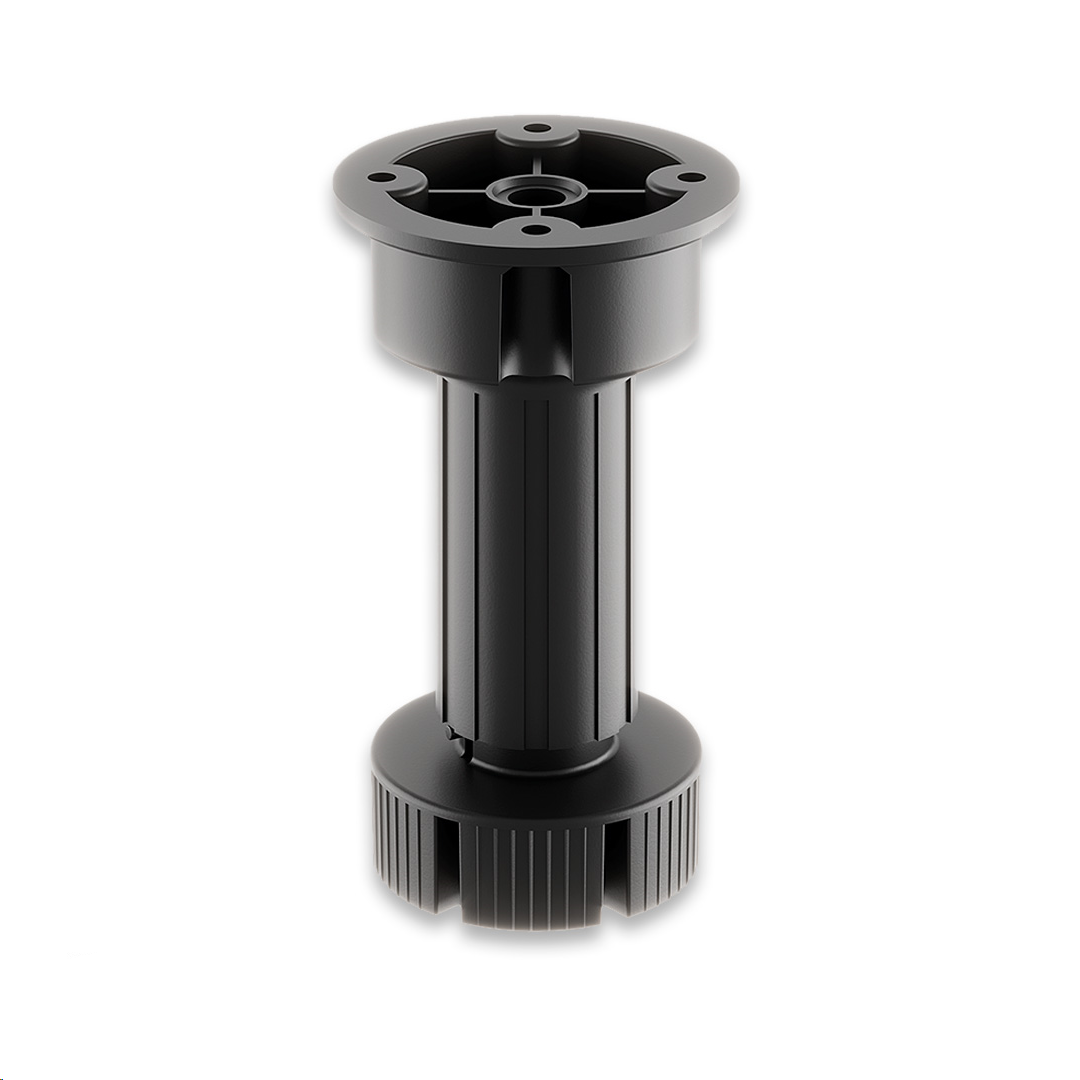 ADJUSTABLE LEG SET VOLPATO H100MM TO 130MM - SET OF 4 LEGS, OVAL BASES AND CLIPS FOR EXTRUDED AND WODDEN TOE KICK