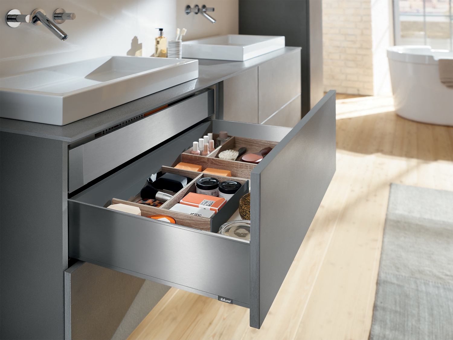 LEGRABOX F Height, Drawer Box Kit Stainless Steel Blum