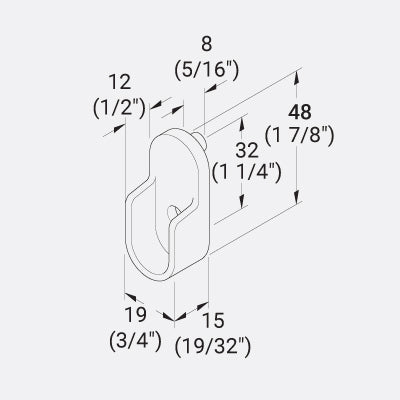 Oval Tube Support 5mm with Dowels 250 x Bag MATT BLACK
