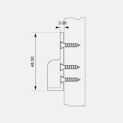 Oval Tube Support No Dowels MATT BLACK  250 x Bag