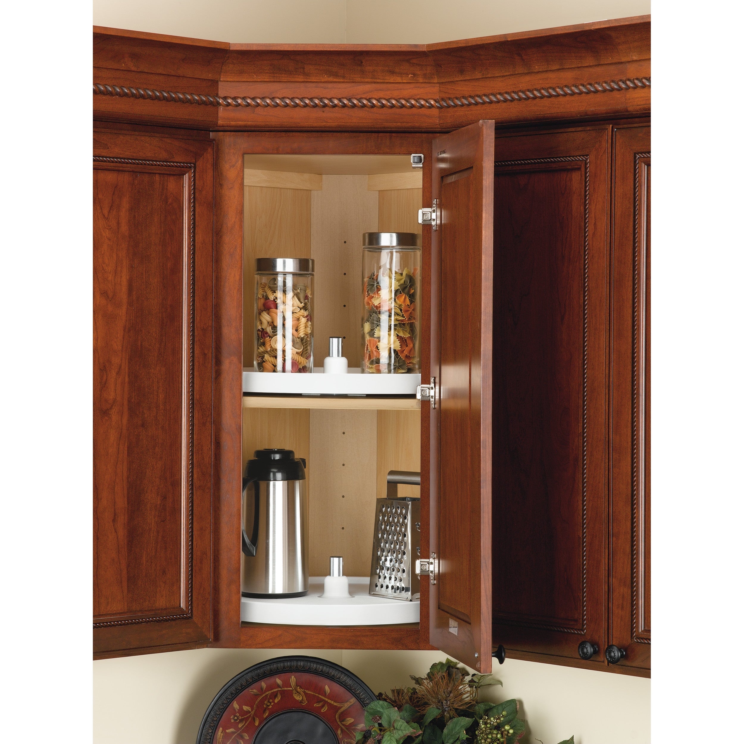 20 in White Polymer Full Cir Lazy Susan Shelf Only White  20 in (508 mm) W x 20 in (508 mm) D x 1.83 in (46 mm) H