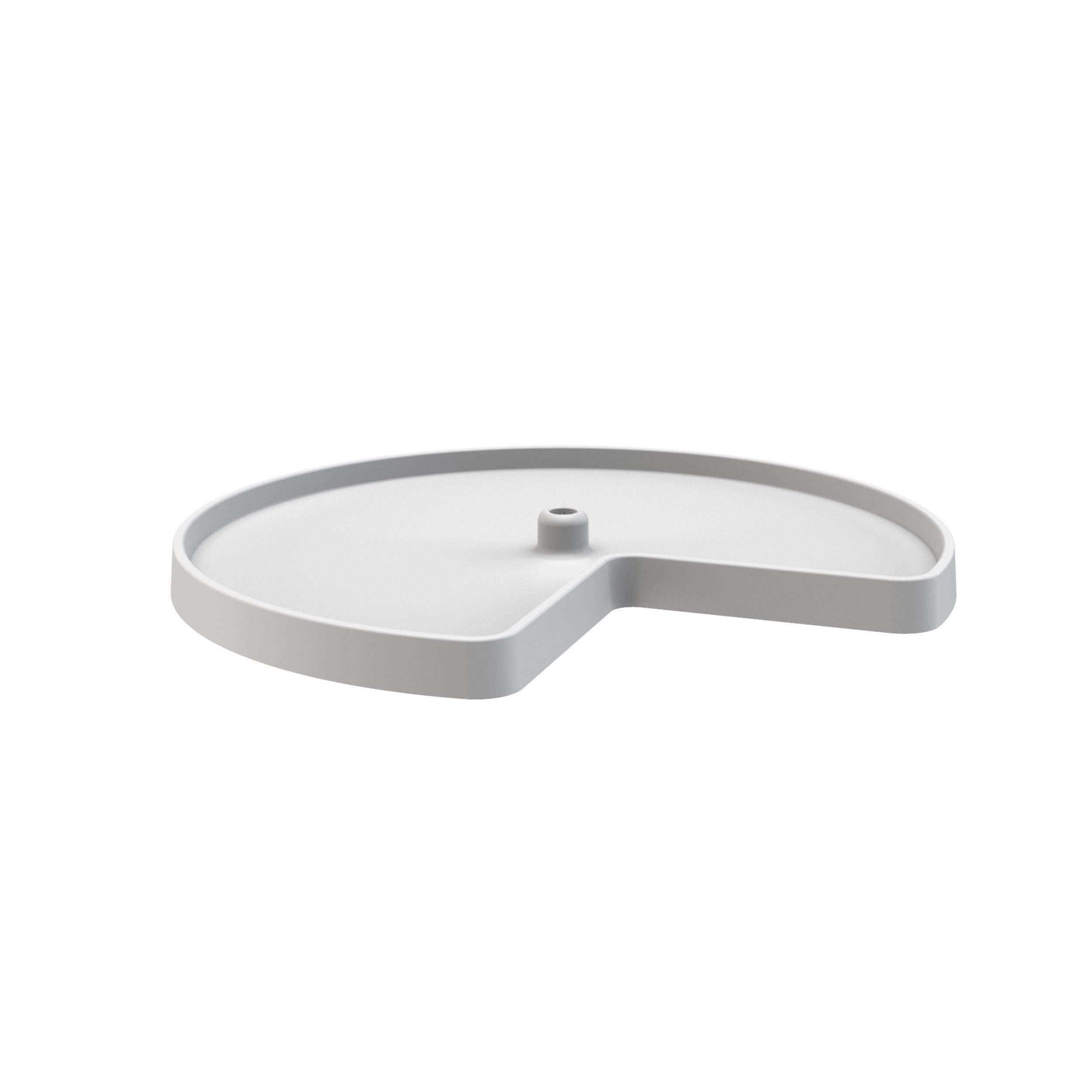 28 in White Polymer Kidney Lazy Susan, Single White  28 in (711 mm) W x 28 in (711 mm) D x 1.83 in (46 mm) H