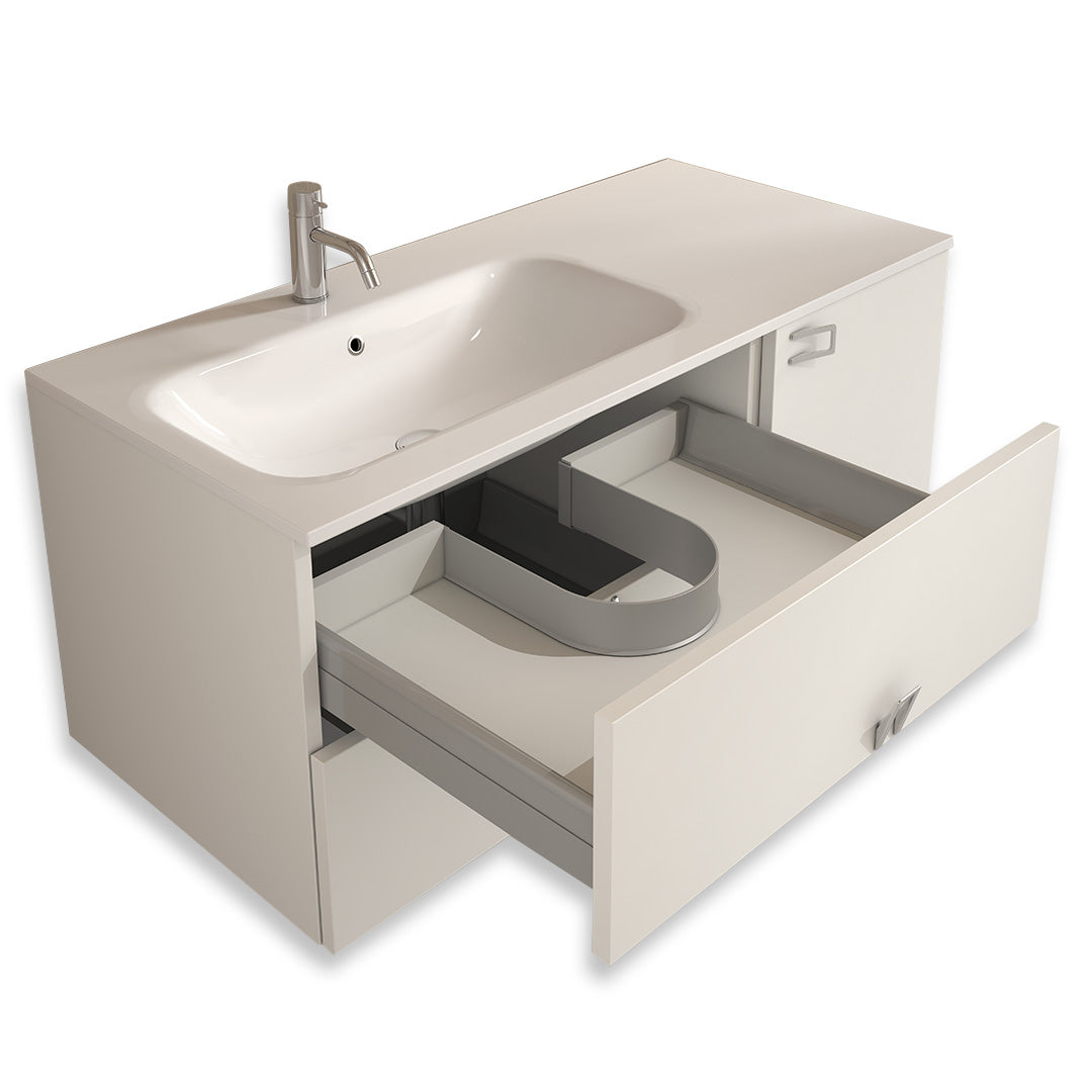 SYPHON FLEX VOLPATO FOR UNDERSINK DRAWER 16MM BOTTOM 27" L X 2-1/2" H GREY