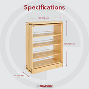 9 in Base Filler Pullout Natural  9 in (229 mm) W x 23 in (584 mm) D x 30 in (762 mm) H