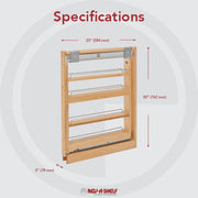 3 in Base Filler Pullout Soft-Close Natural  3 in (76 mm) W x 23 in (584 mm) D x 30 in (762 mm) H