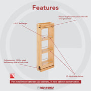 6 in. W x 30 in. H Pull-Out Between Cabinet Wall Filler w/Soft-Close Natural  6 in (152 mm) W x 11.13 in (283 mm) D x 30 in (762 mm) H