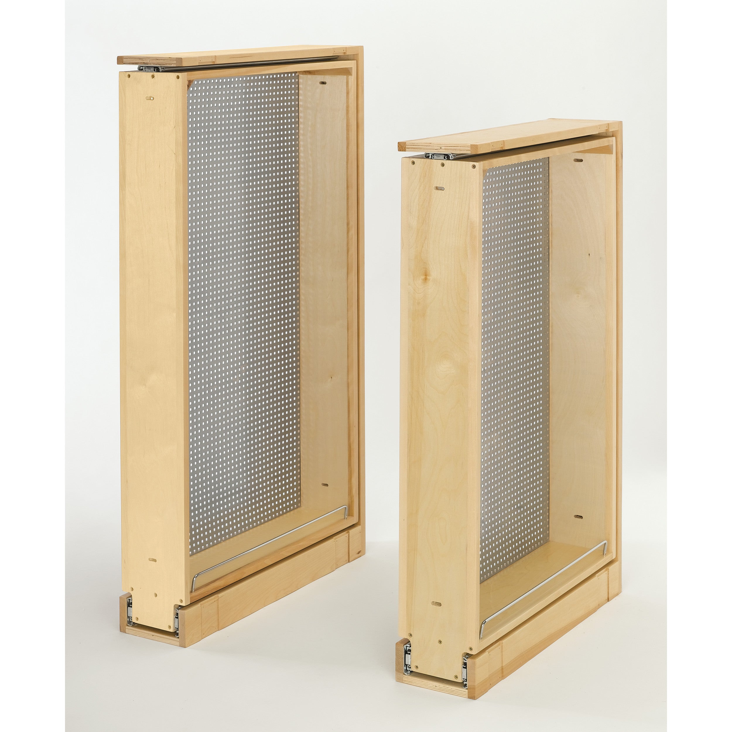 6 in W X 45 in H Stainless Steel Tall Filler Pullout R-H Natural  6 in (152 mm) W x 23 in (584 mm) D x 44.5 in (1130 mm) H