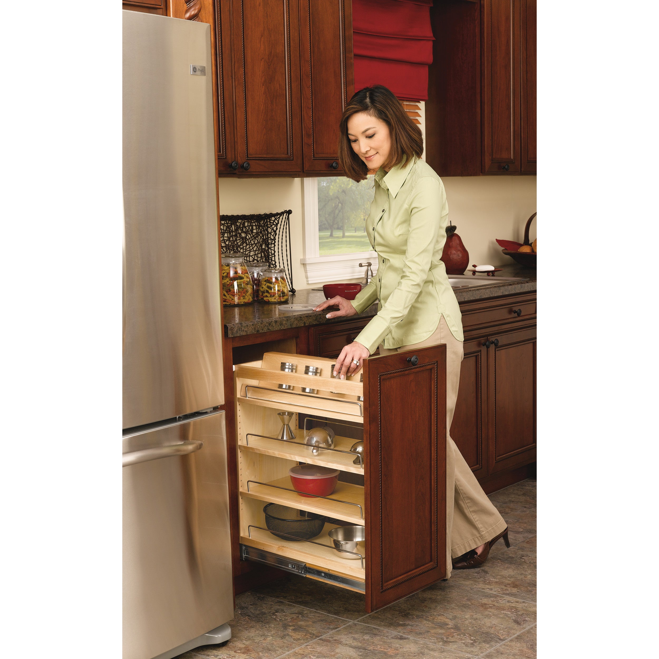 11 in Base Cabinet Organizer Natural  11 in (279 mm) W x 22.5 in (572 mm) D x 25.5 in (648 mm) H