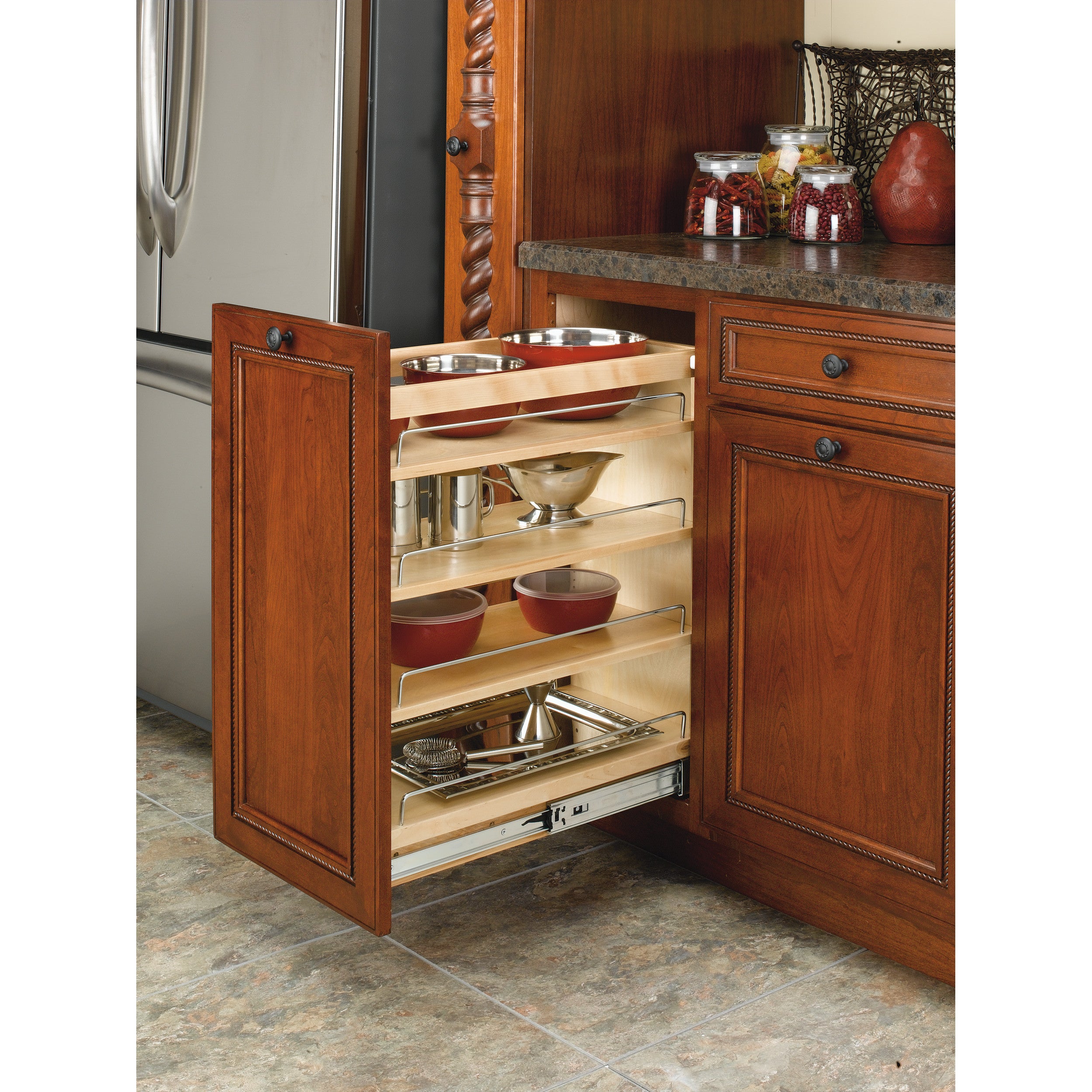 11 in Base Cabinet Organizer Natural  11 in (279 mm) W x 22.5 in (572 mm) D x 25.5 in (648 mm) H
