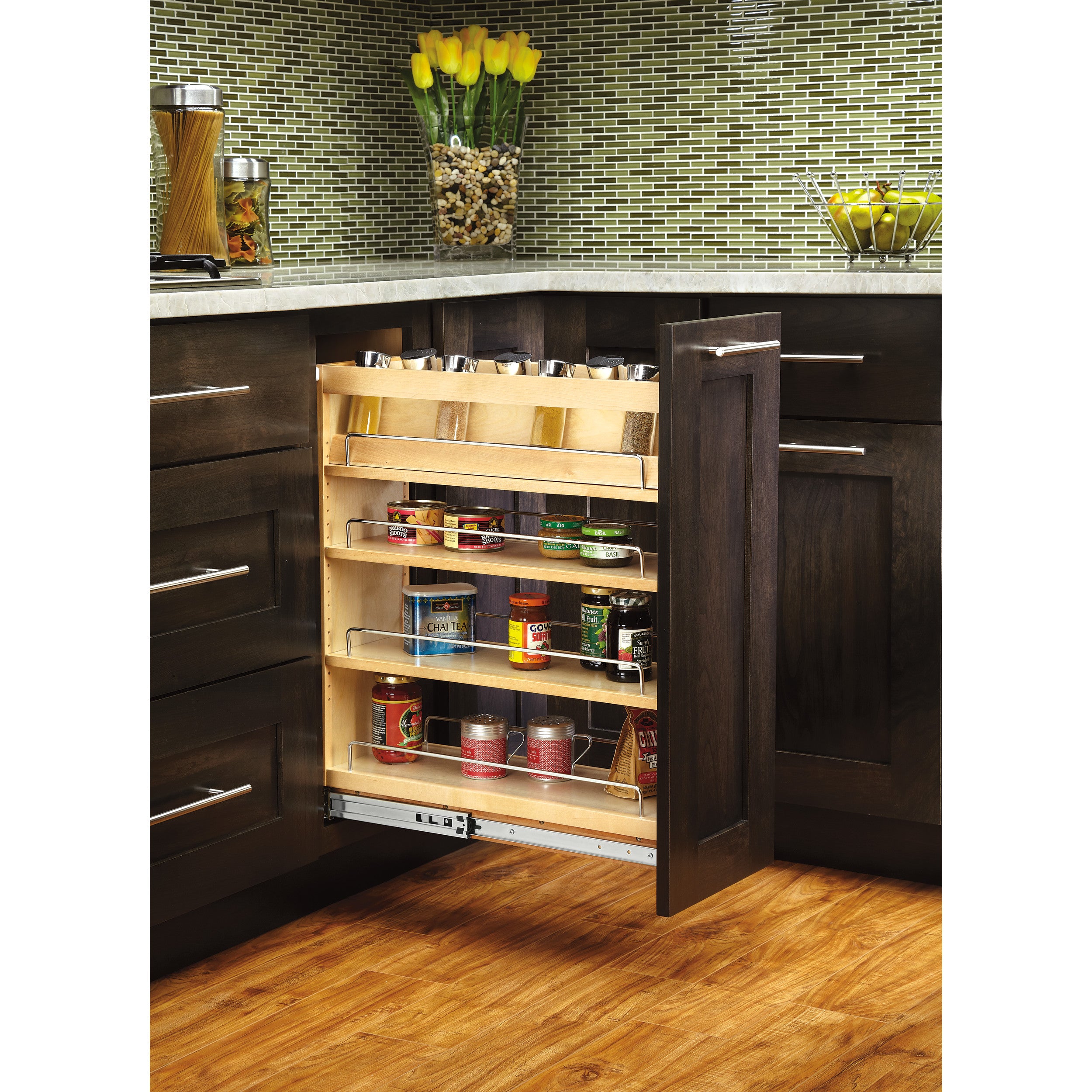 8 in Base Cabinet Organizer Natural  8 in (203 mm) W x 22.5 in (572 mm) D x 25.5 in (648 mm) H
