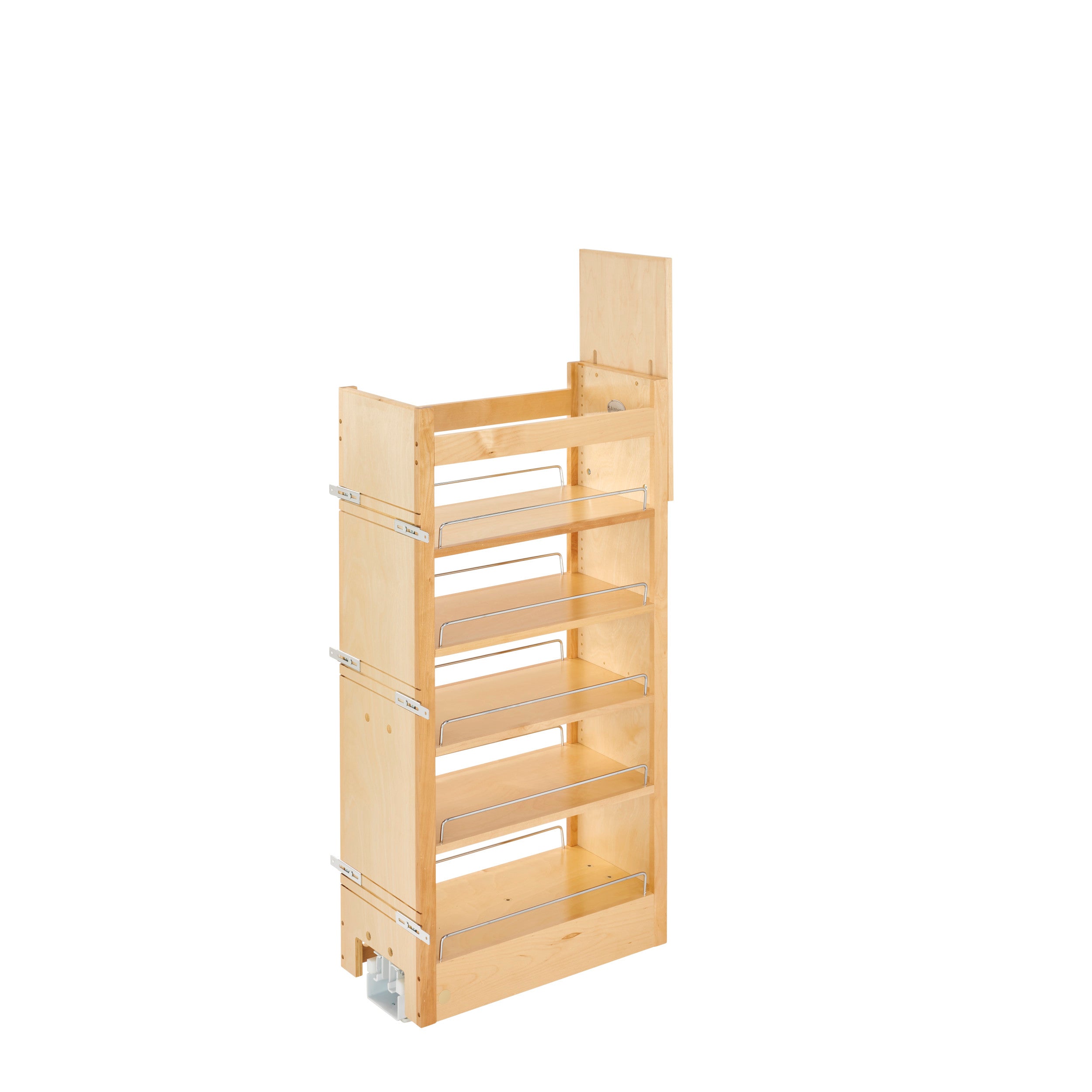 11 in W X 43 in H Wood Pantry Pullout Soft Close Natural  11 in (279 mm) W x 22 in (559 mm) D x 43.25 in (1099 mm) H