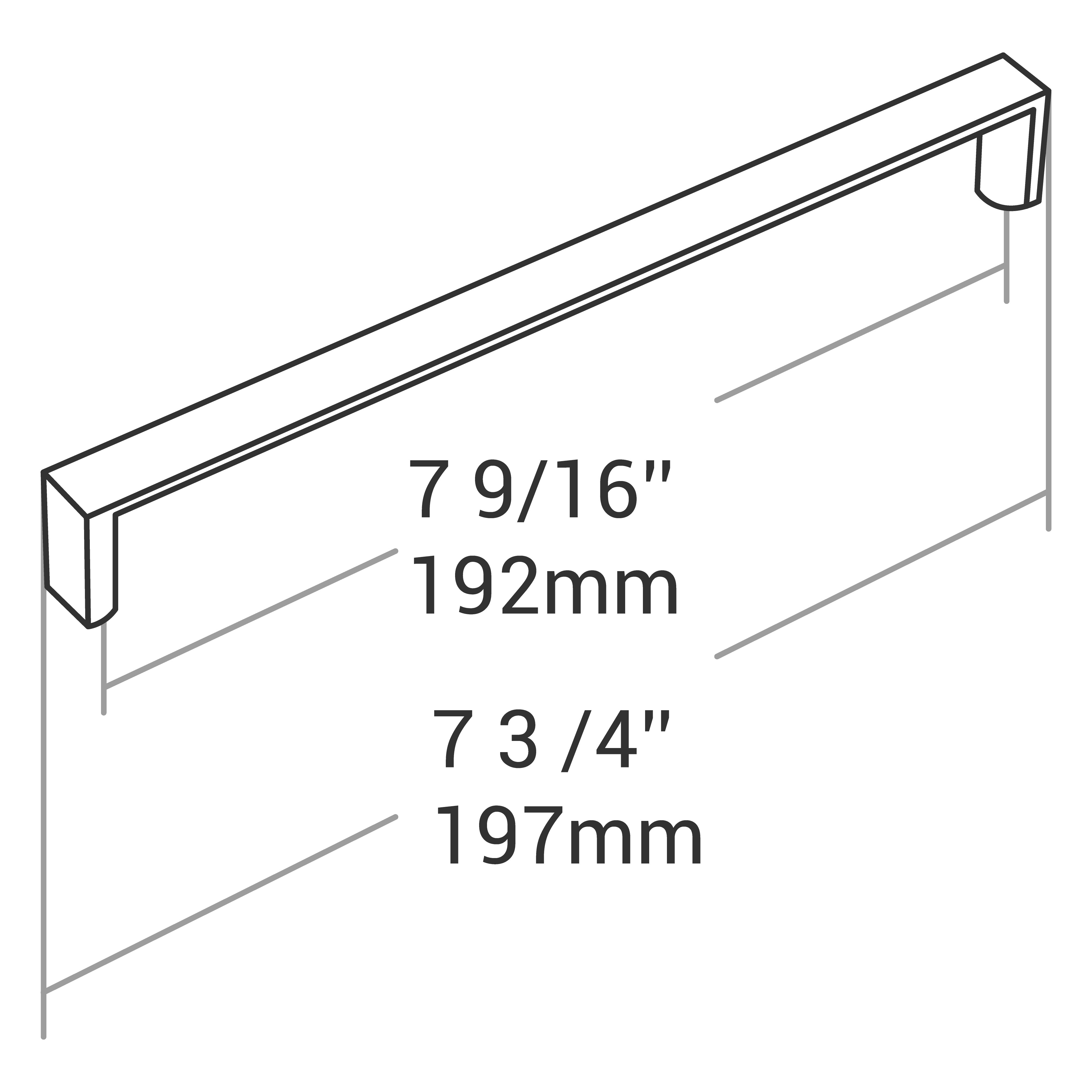 HANDLE BRUSHED NICKEL 192MM