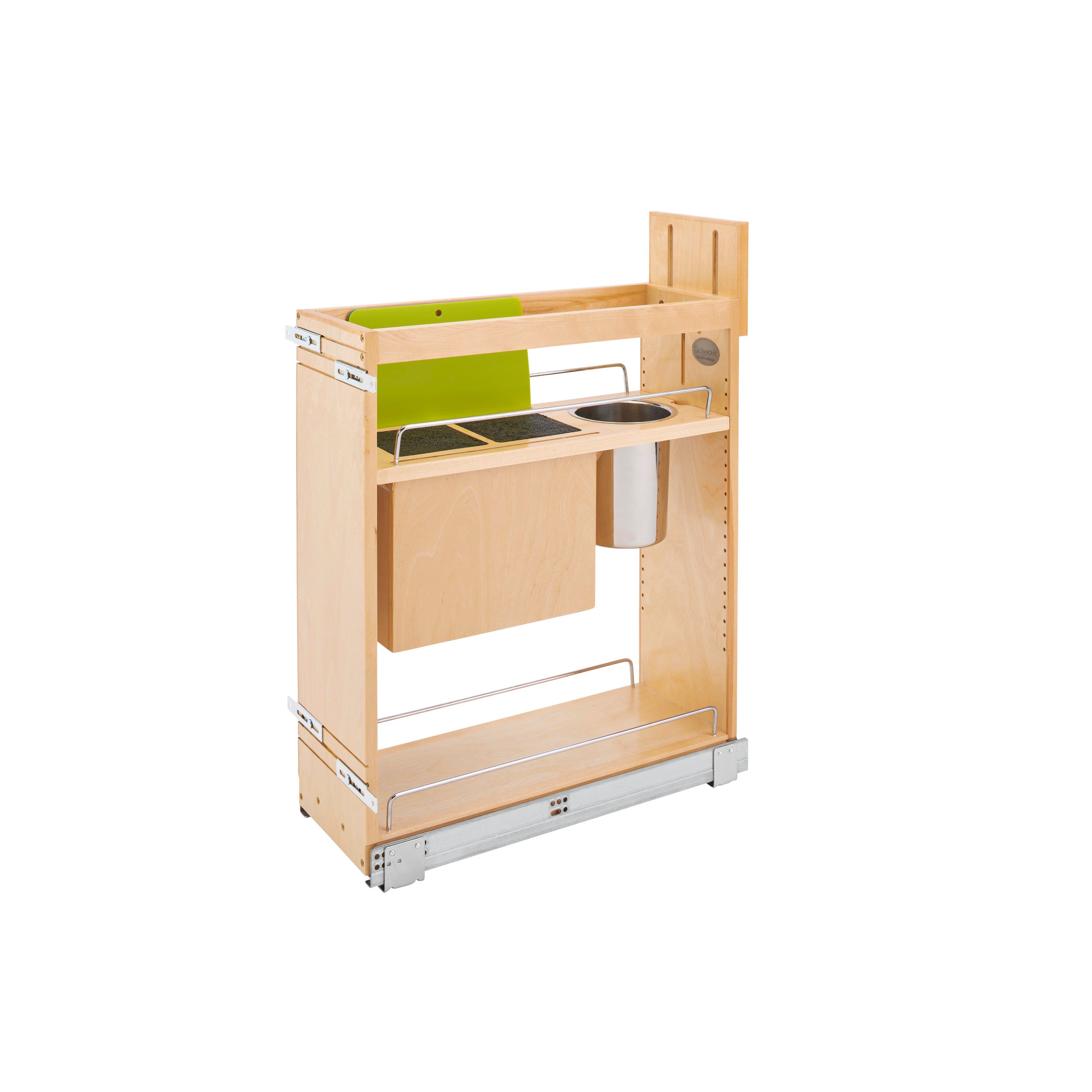 8 in Base Cabinet Organizer w/ Knife Block w/Soft-Close Natural  8.75 in (222 mm) W x 21.63 in (549 mm) D x 25.5 in (648 mm) H