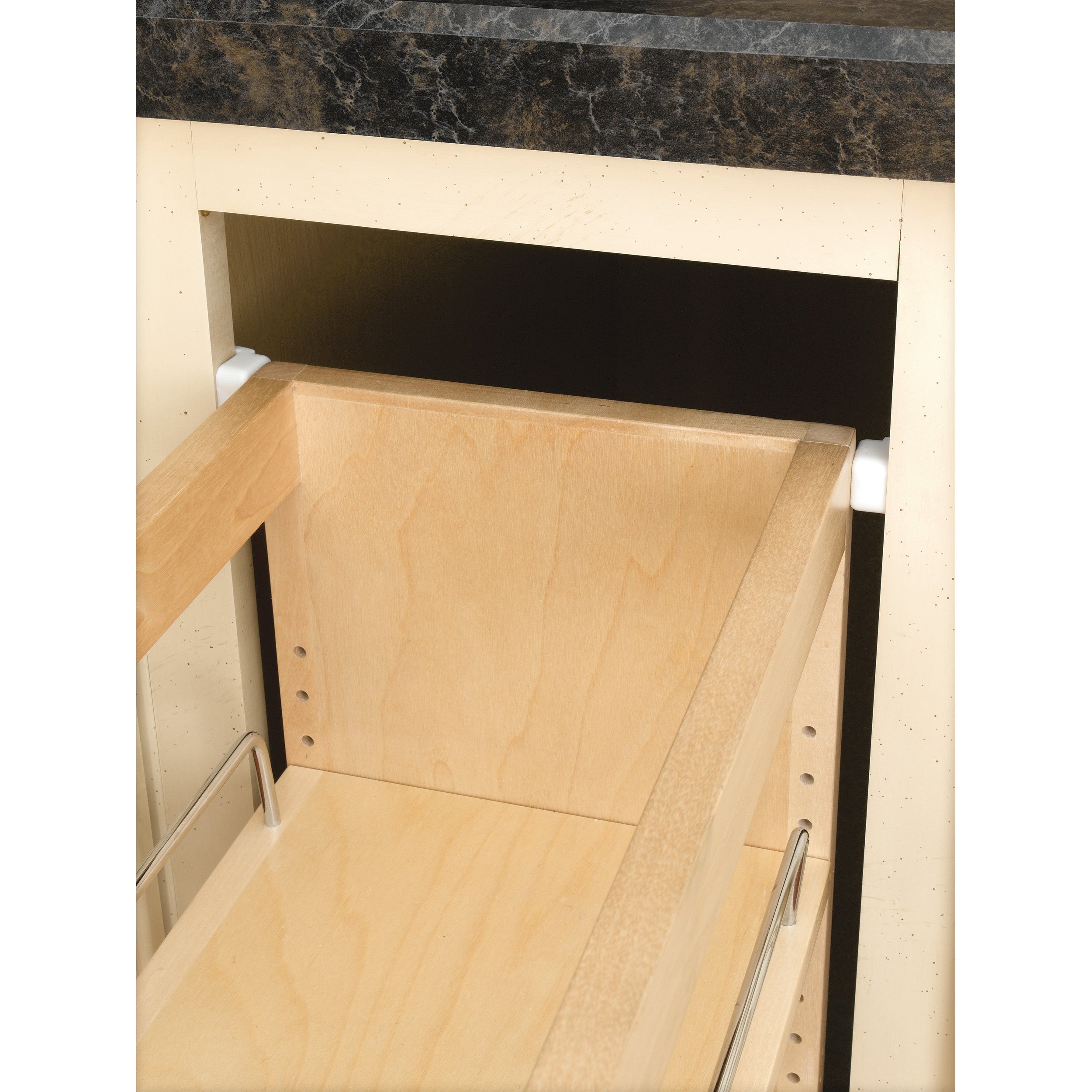 5 in Base Cabinet Organizer w/ 3 Utensil Bins Natural  6 in (152 mm) W x 21.63 in (549 mm) D x 25.5 in (648 mm) H
