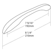Handle Zinc C/C 192mm, O/A 210mm Brush Ni