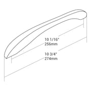 Handle Zinc C/C 256mm, O/A 274mm Brush Ni
