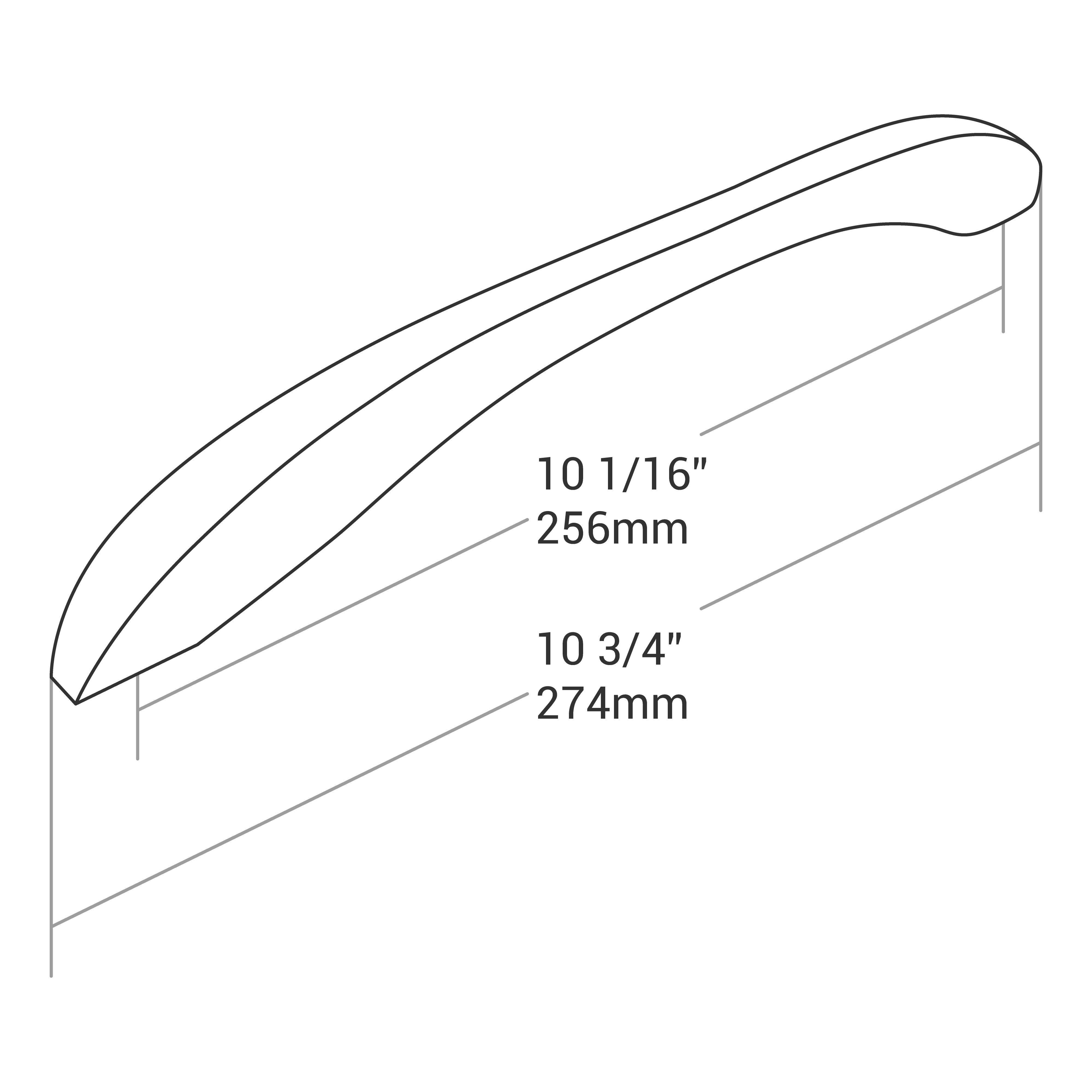 Handle Zinc C/C 256mm, O/A 274mm Brush Ni