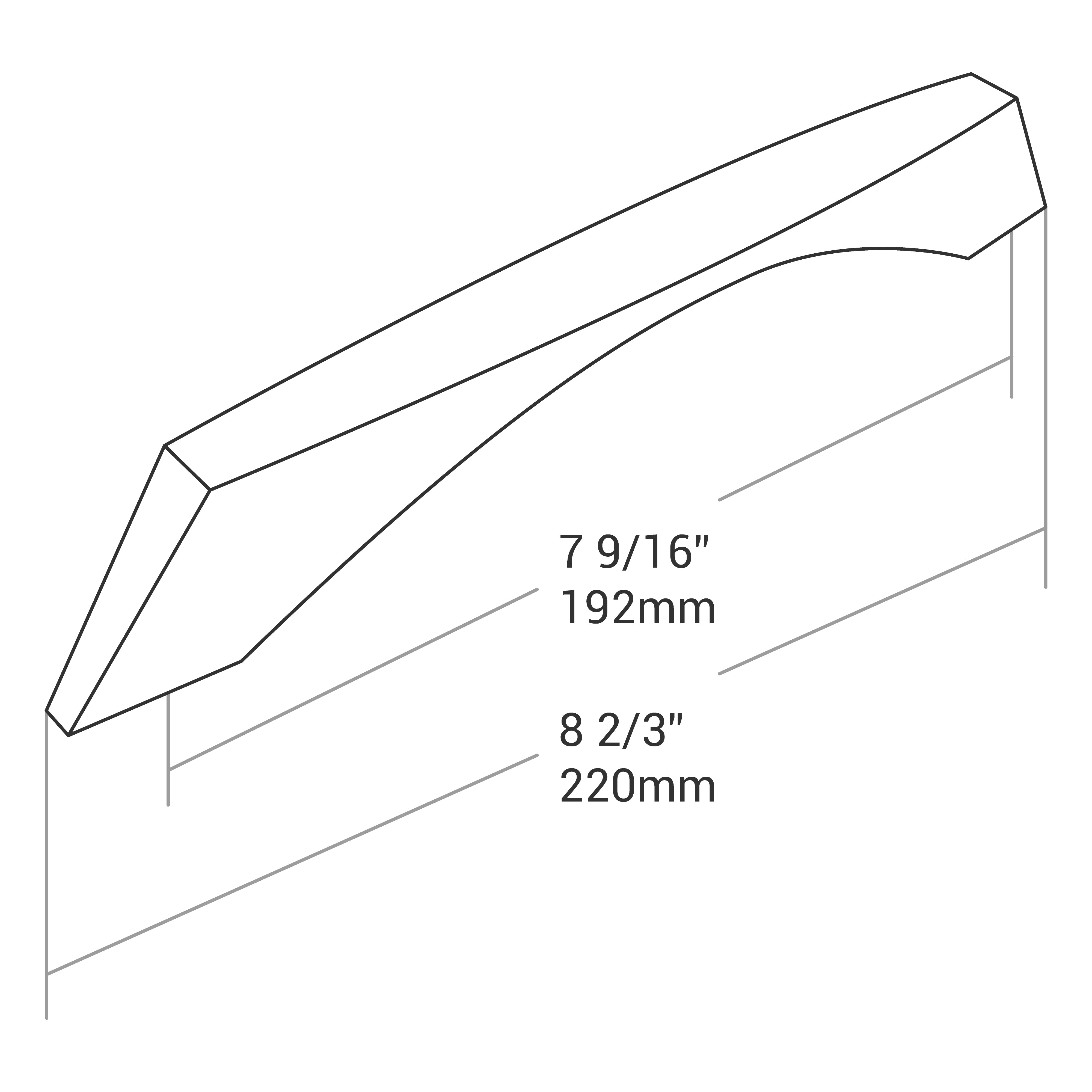 Handle Zinc C/C 192mm, O/A 220mm Chrome