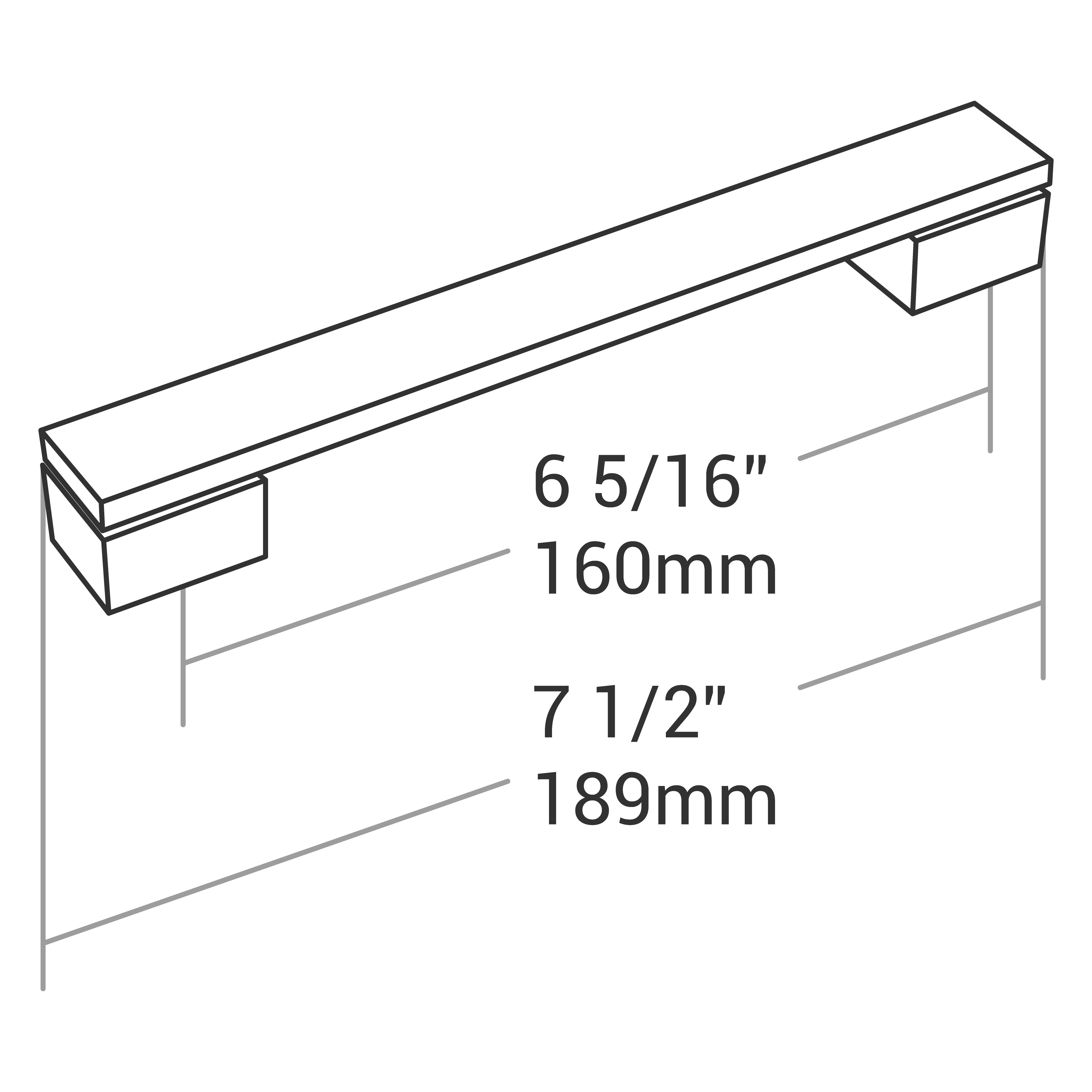 Handle Square C/C 160mm O/A 189mm Brush Ni