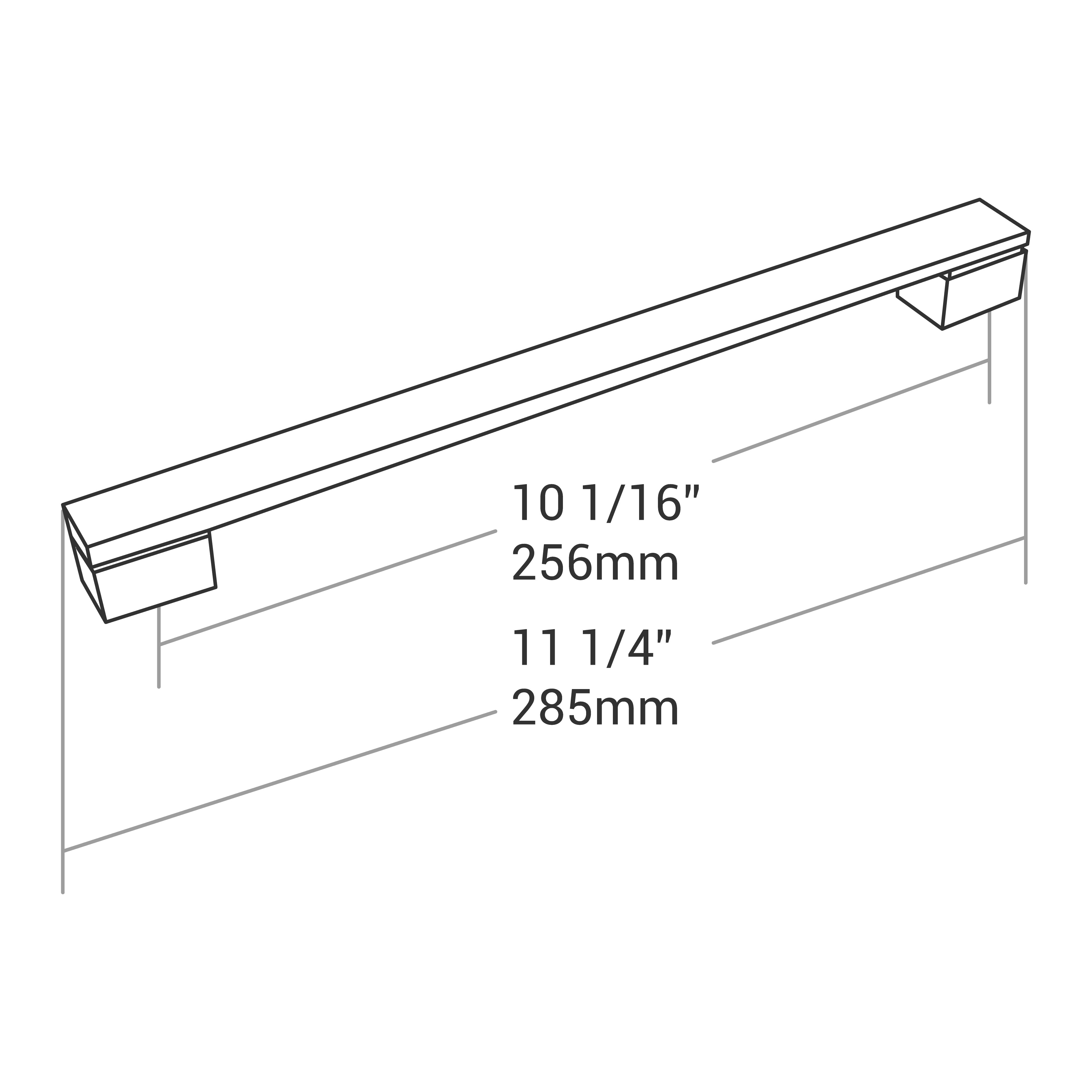 Handle Square C/C 256mm O/A 285mm Chrome