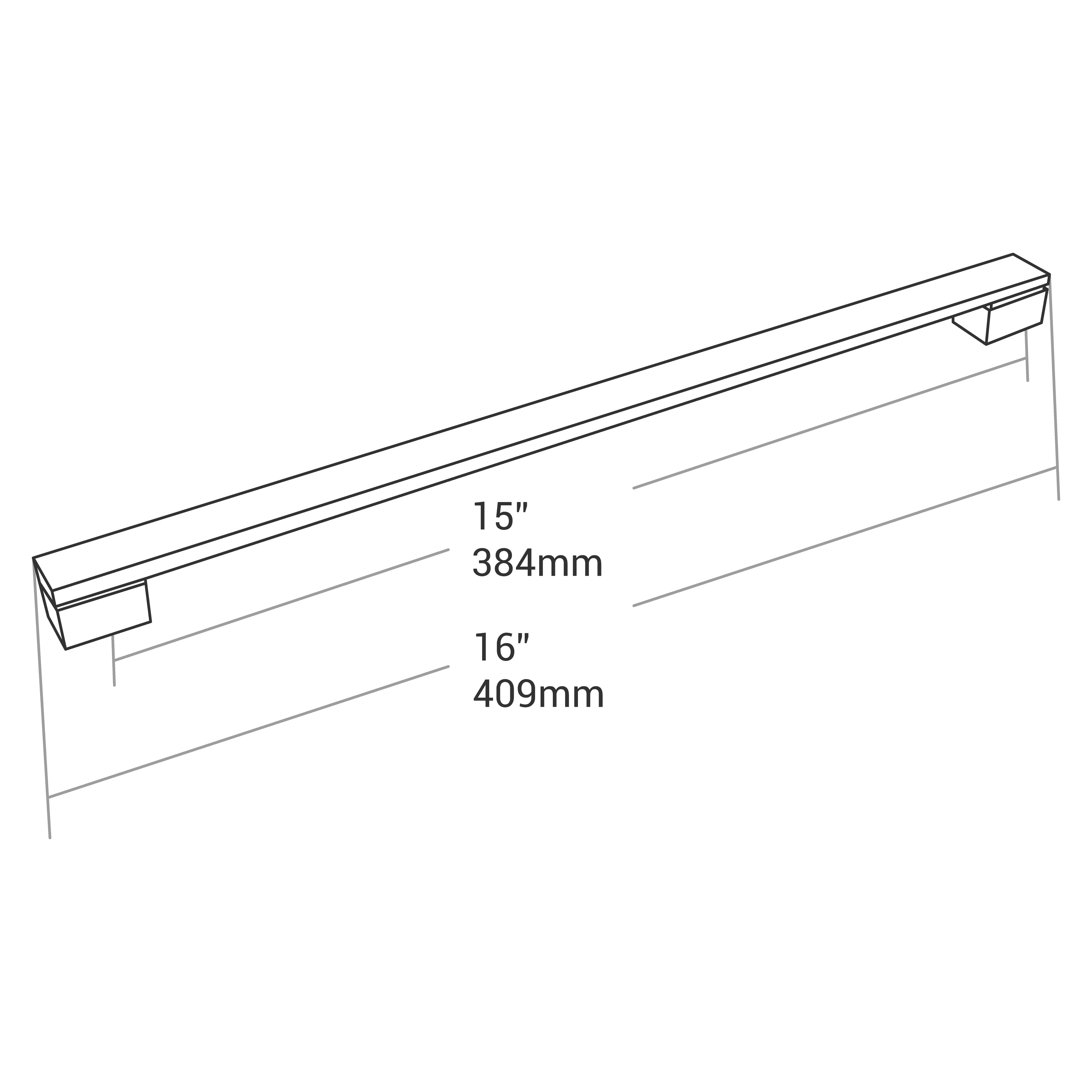 Handle Square C/C 384mm O/A 409mm Brush Ni