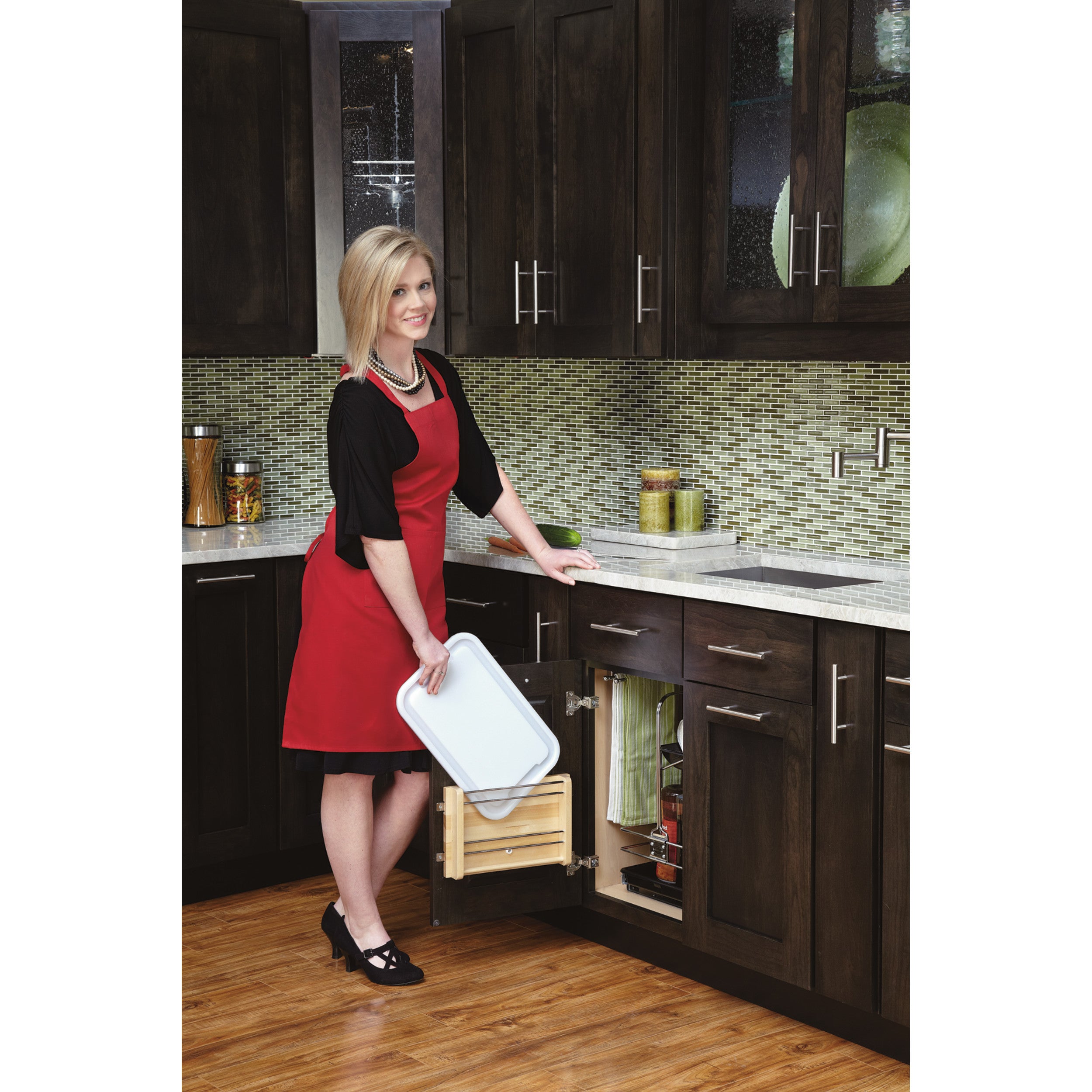 Door mount Polymer Cutting Board Natural  11.31 in (287 mm) W x 2 in (51 mm) D x 16.44 in (418 mm) H