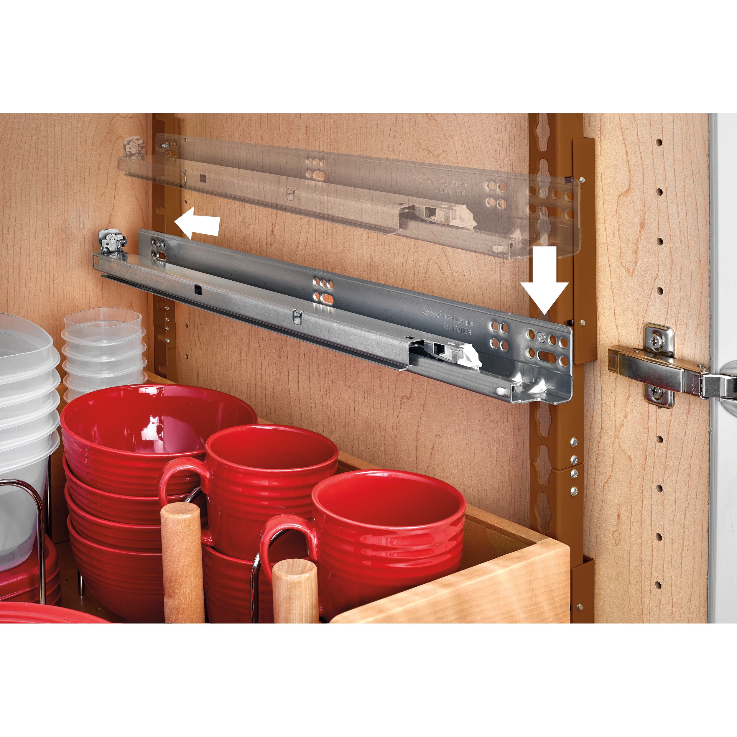 Base Cabinet Pull Out Wood Drawer Pilaster System