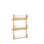 18 in Cabinet Door mount Wood 3-Shelf Spice Rack Natural  13.5 in (343 mm) W x 3.13 in (80 mm) D x 21.25 in (540 mm) H