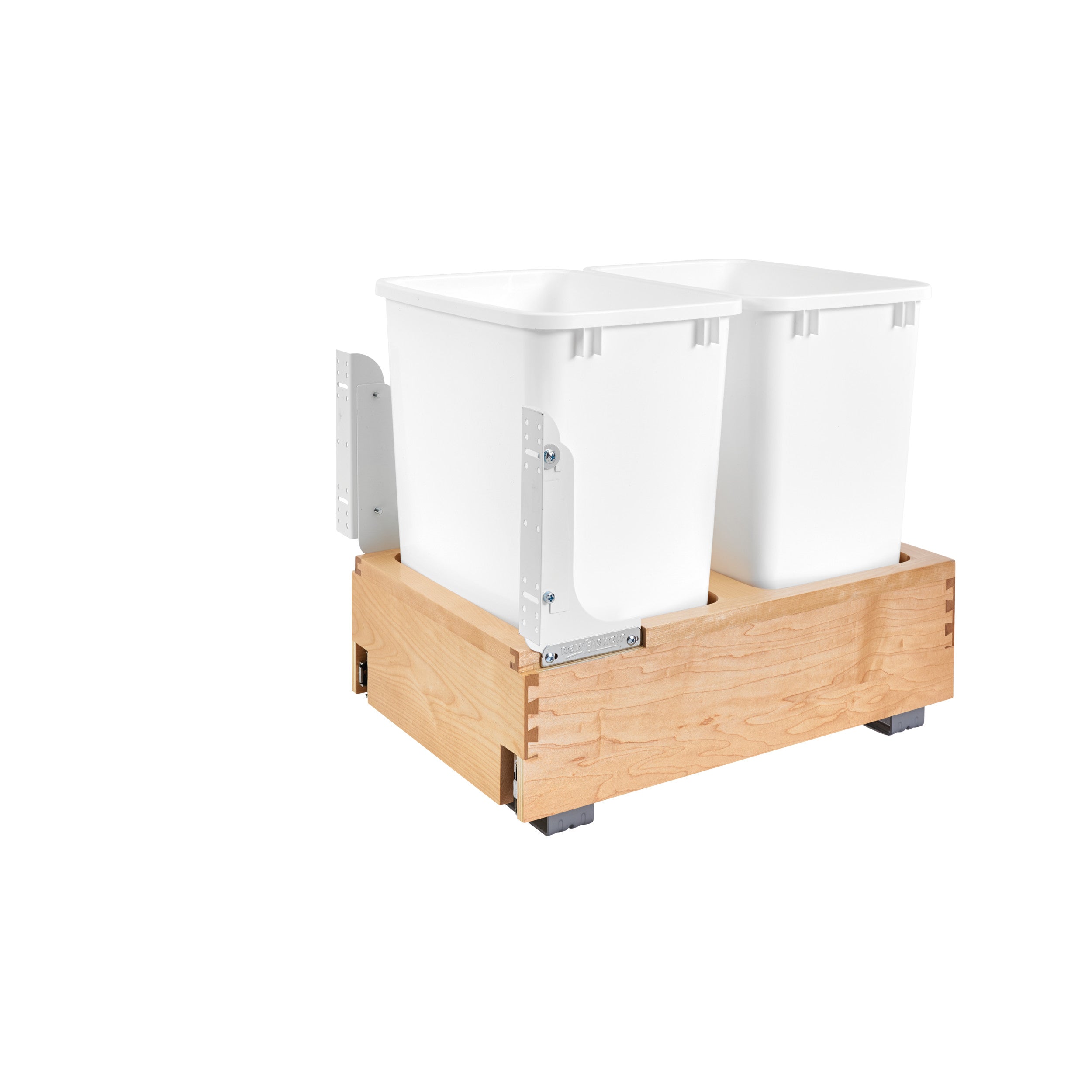 Double 35 Qrt Pull-Out Waste Container Natural  14.25 in (362 mm) W x 21.75 in (552 mm) D x 19.25 in (489 mm) H