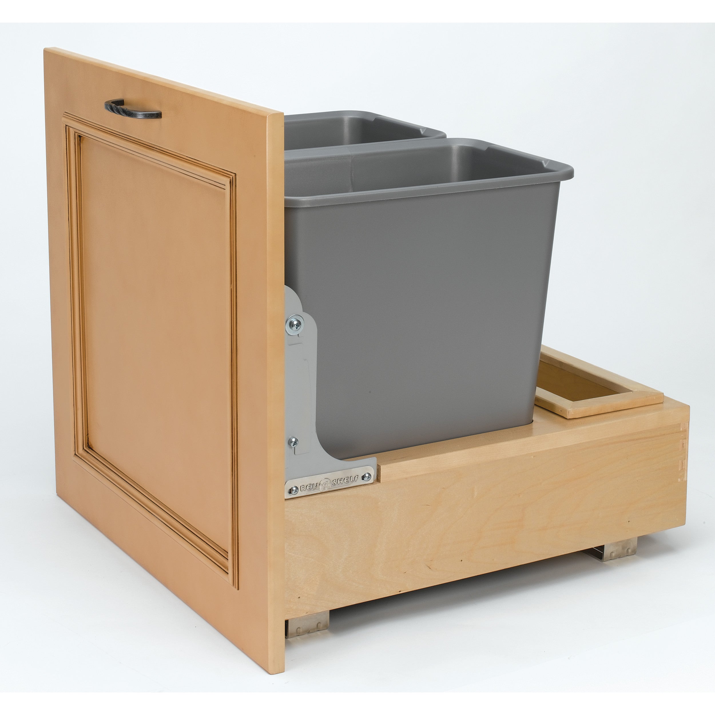 Double 30 Qrt Pull-Out Waste Container Natural  20.25 in (514 mm) W x 21.75 in (552 mm) D x 19.25 in (489 mm) H
