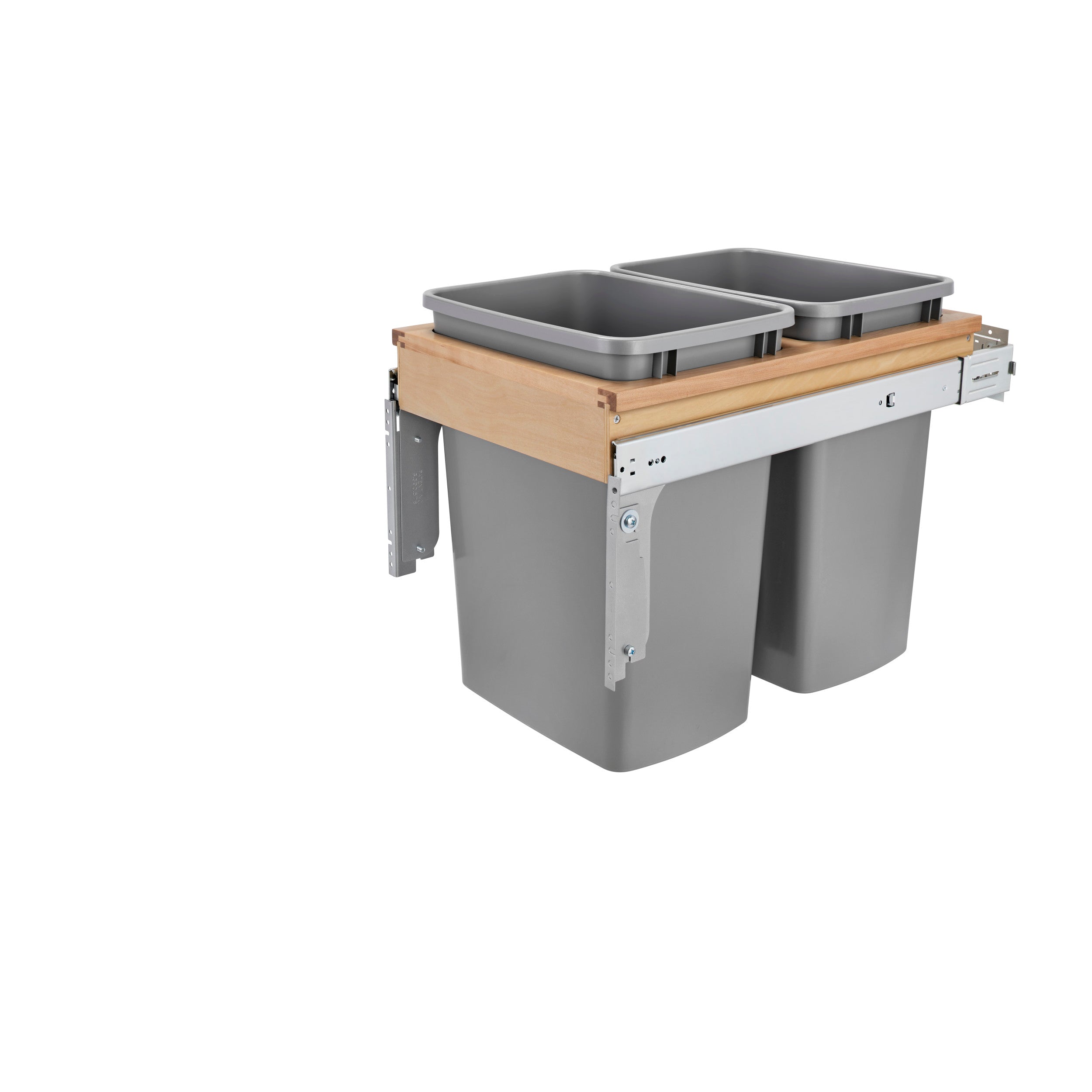 Double 35 Qrt Top mount Waste Container w/Soft-Close (1-1/2" faceframe) Natural  15 in (381 mm) W x 22.75 in (578 mm) D x 17.88 in (454 mm) H